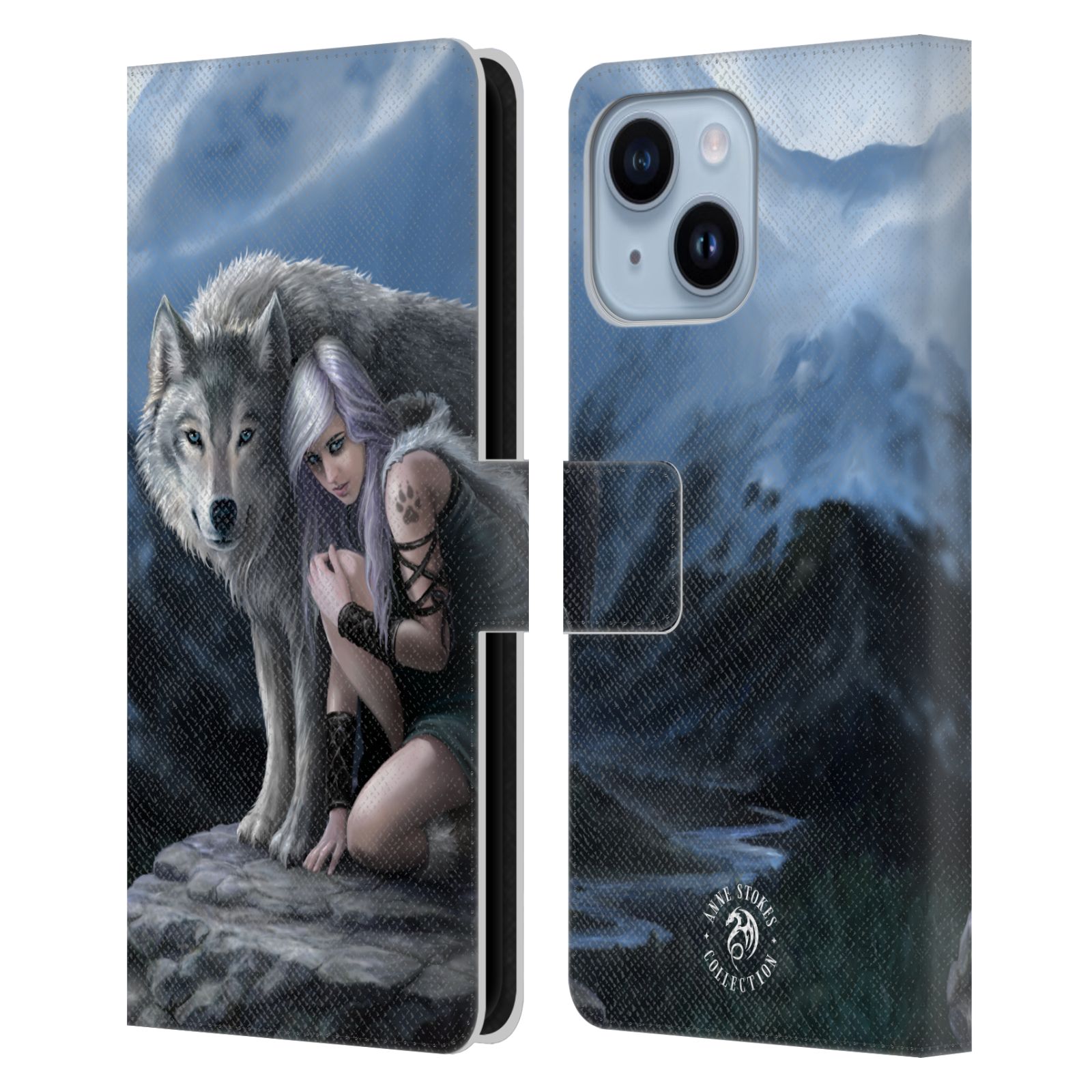 Pouzdro HEAD CASE na mobil Apple Iphone 14 PLUS  fantasy - vlk ochránce