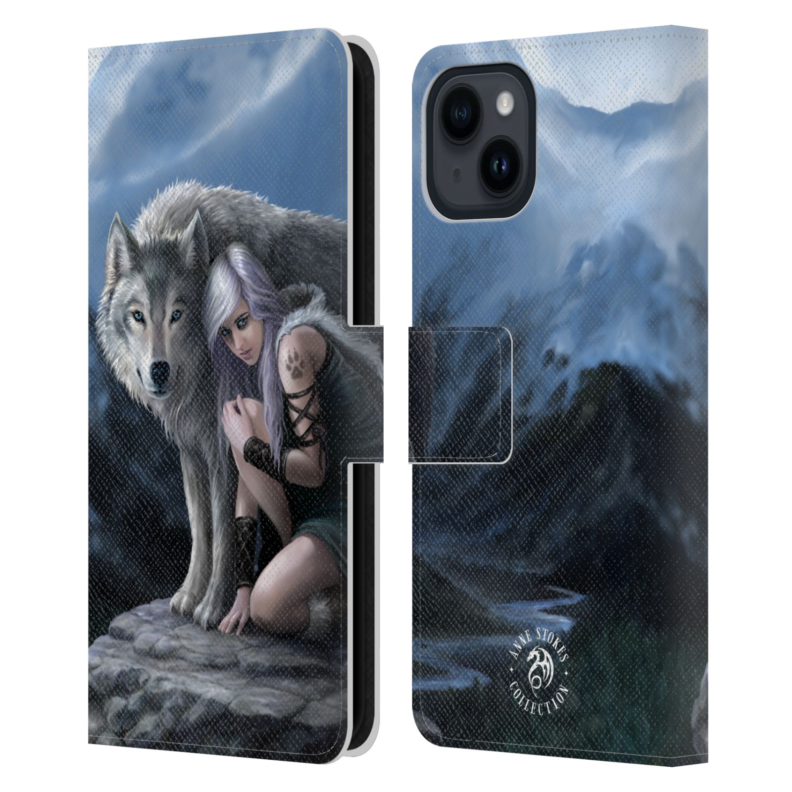 Pouzdro HEAD CASE na mobil Apple Iphone 15  fantasy - vlk ochránce