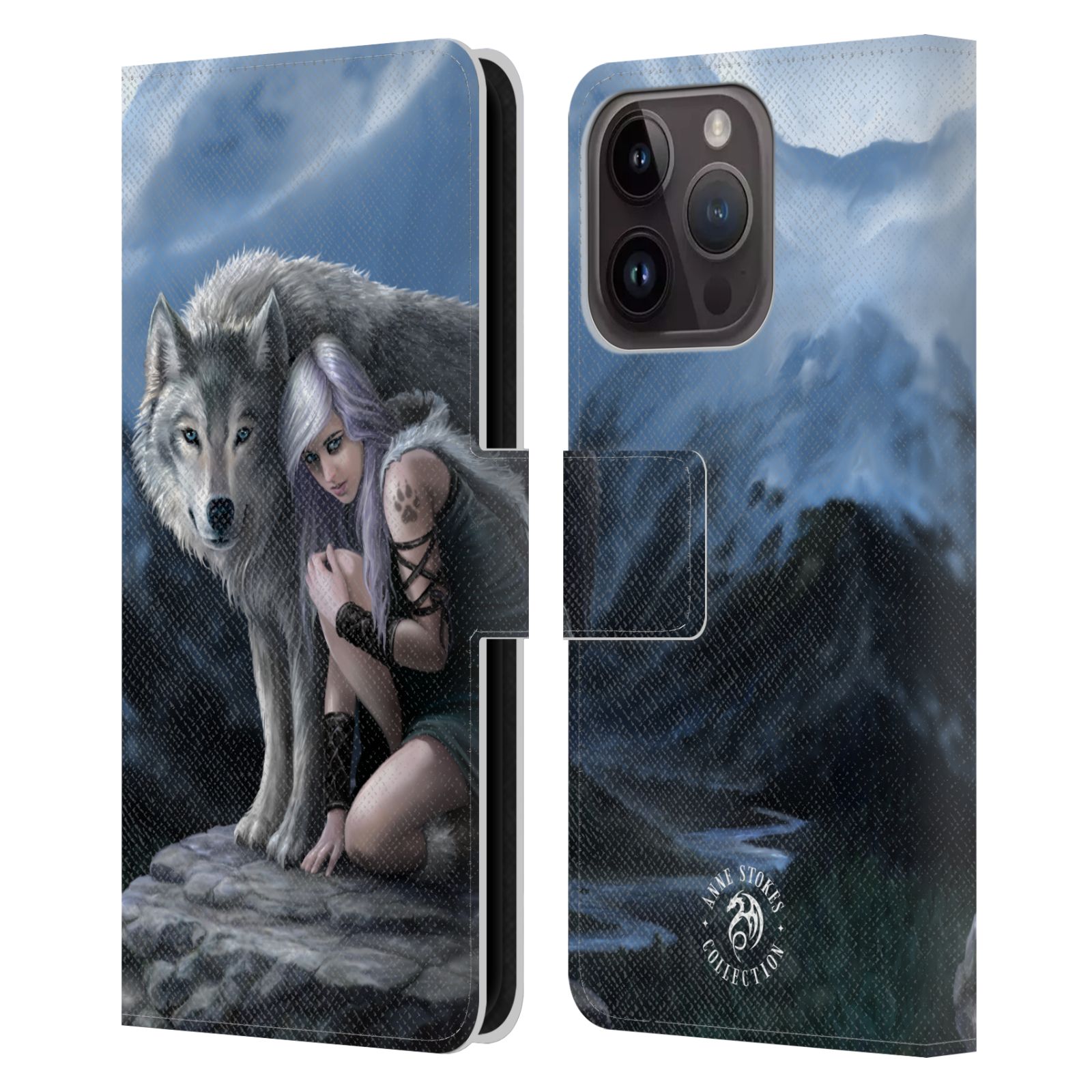 Pouzdro HEAD CASE na mobil Apple Iphone 15 PRO  fantasy - vlk ochránce