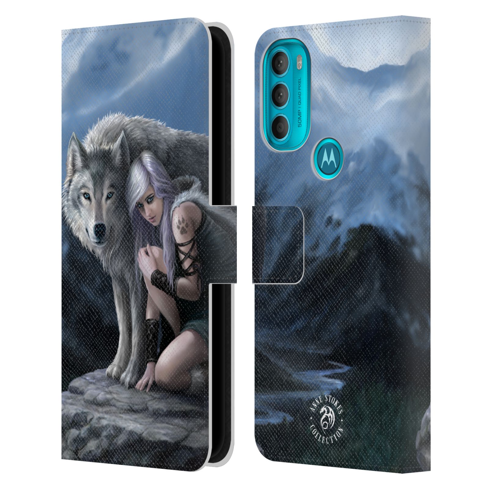 Pouzdro HEAD CASE na mobil Motorola Moto G71 5G  fantasy - vlk ochránce