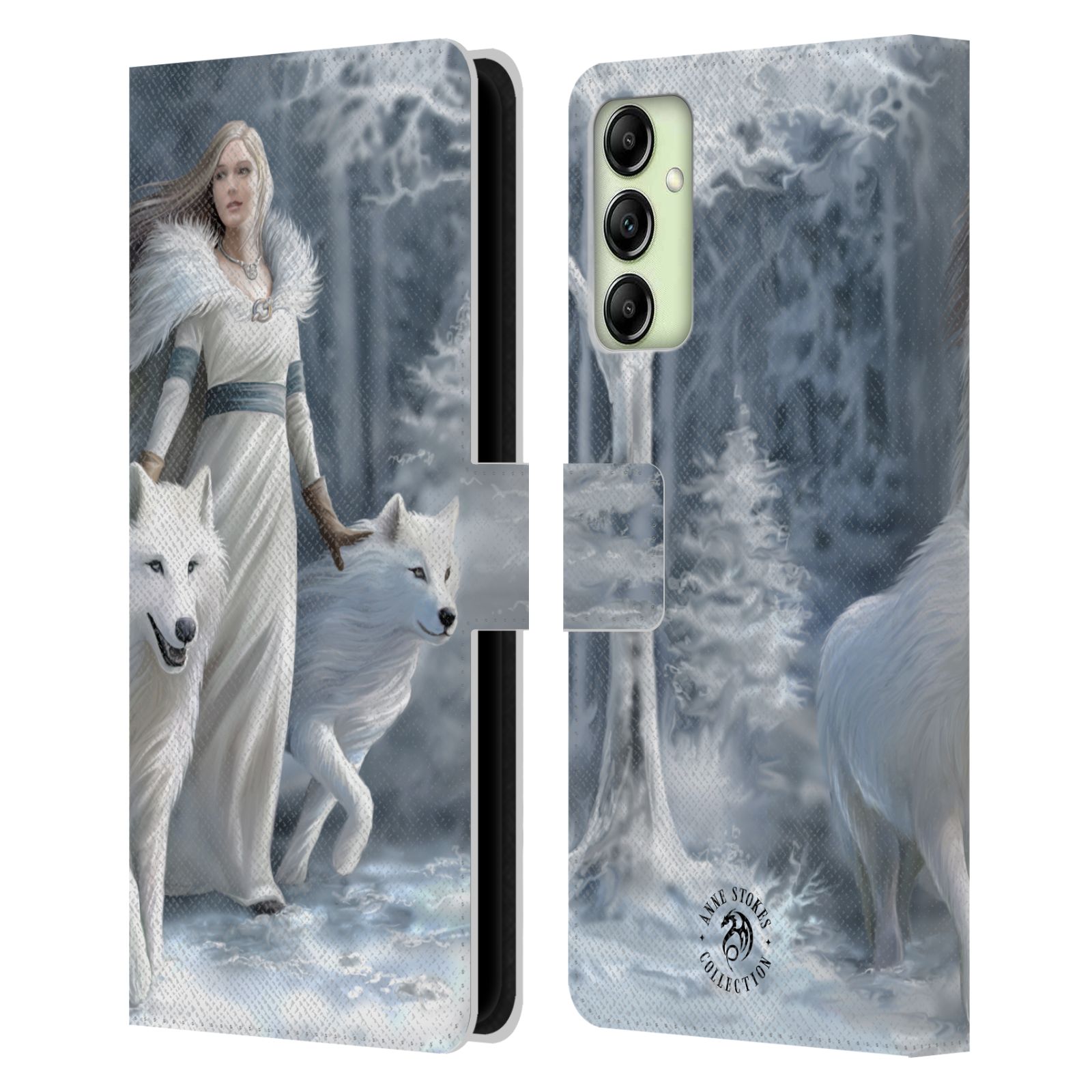Pouzdro HEAD CASE na mobil Samsung Galaxy A14  fantasy - vlk zimní stráž