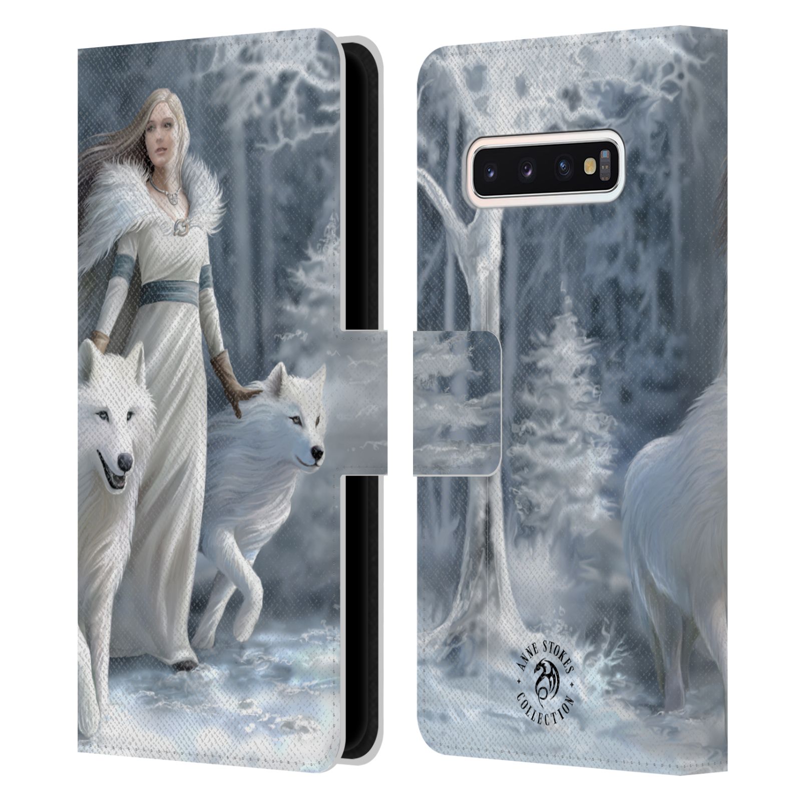 Pouzdro HEAD CASE na mobil Samsung Galaxy S10  fantasy - vlk zimní stráž