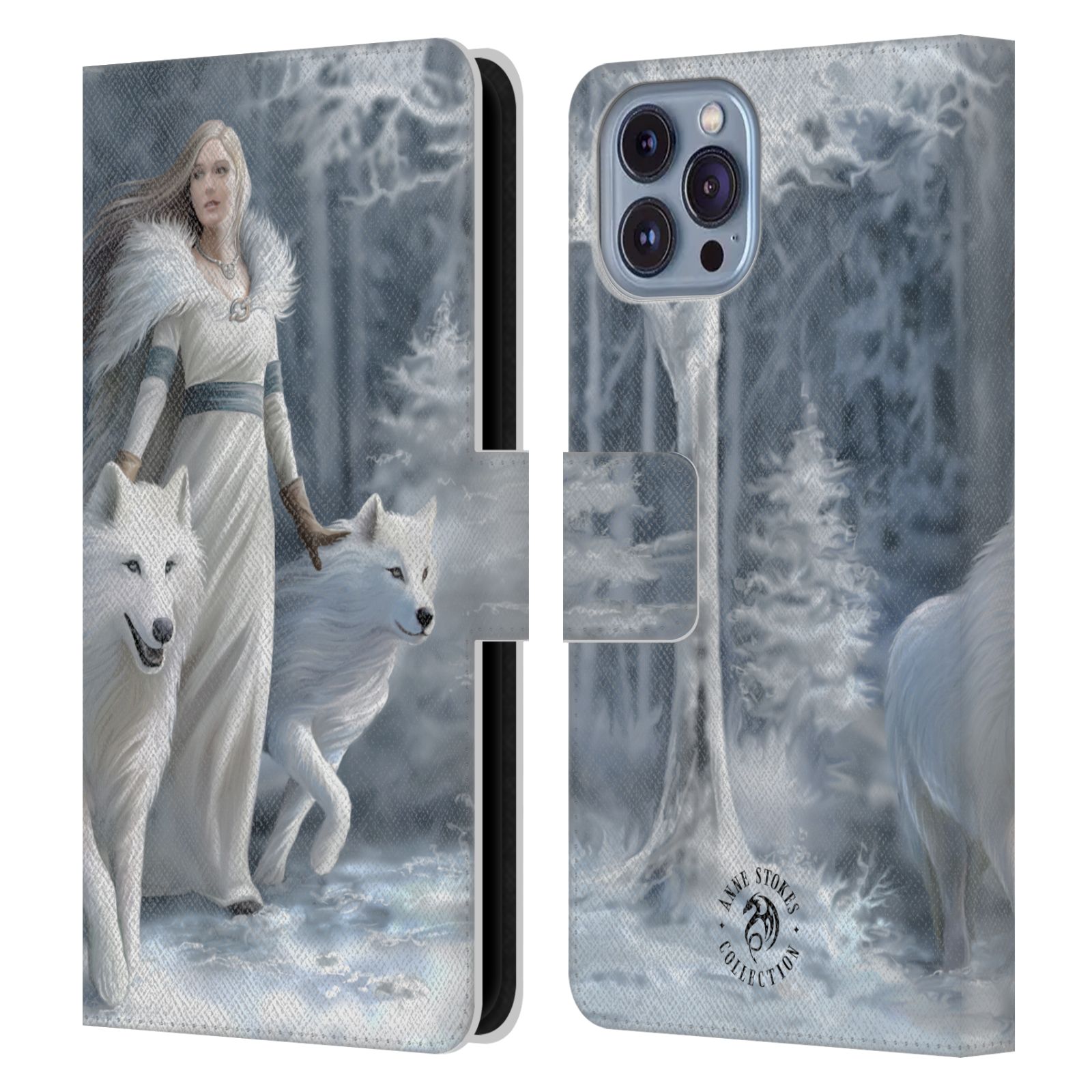 Pouzdro HEAD CASE na mobil Apple Iphone 14  fantasy - vlk zimní stráž