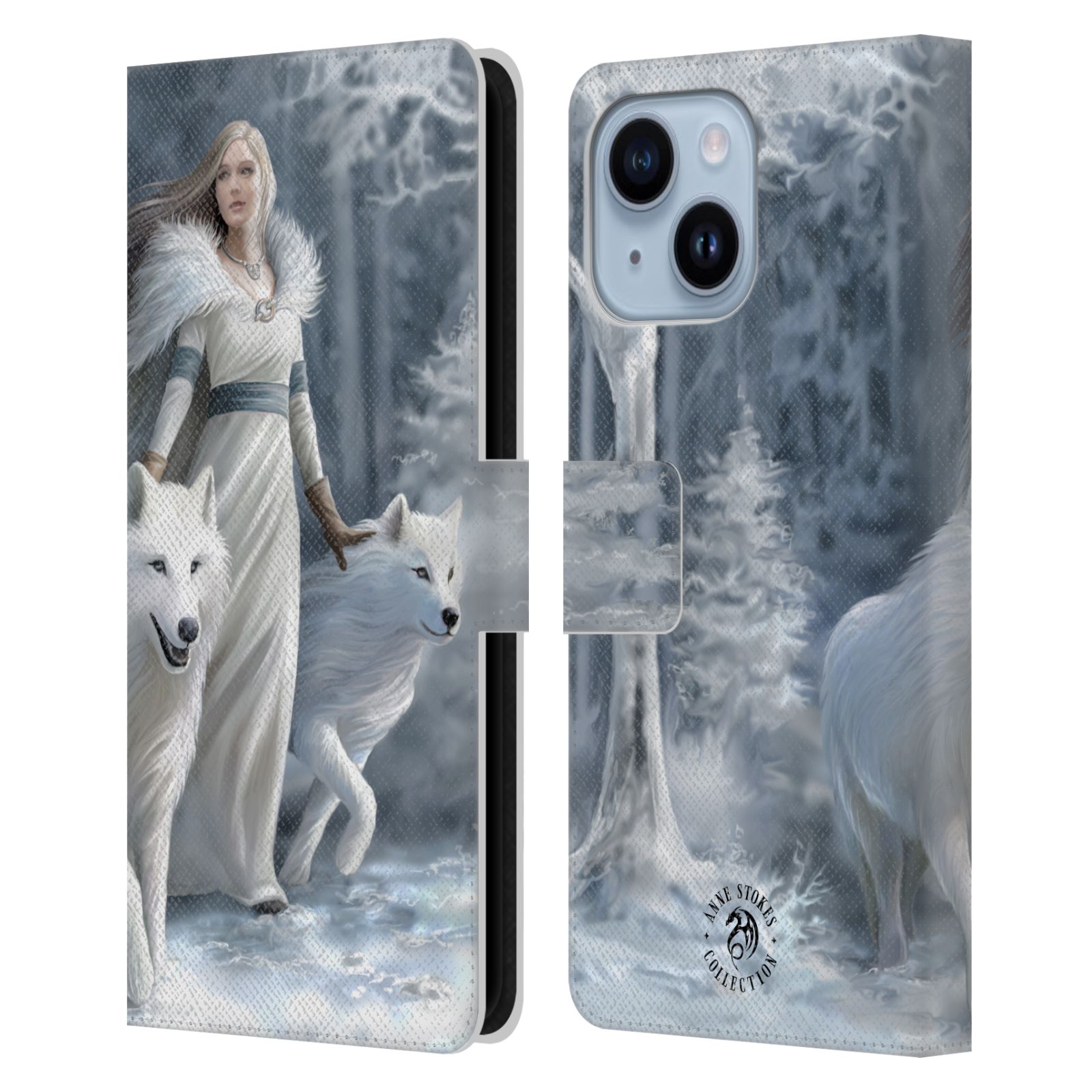 Pouzdro HEAD CASE na mobil Apple Iphone 14 PLUS  fantasy - vlk zimní stráž
