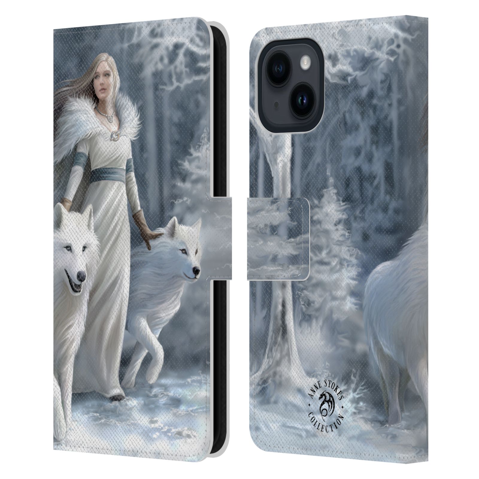 Pouzdro HEAD CASE na mobil Apple Iphone 15  fantasy - vlk zimní stráž