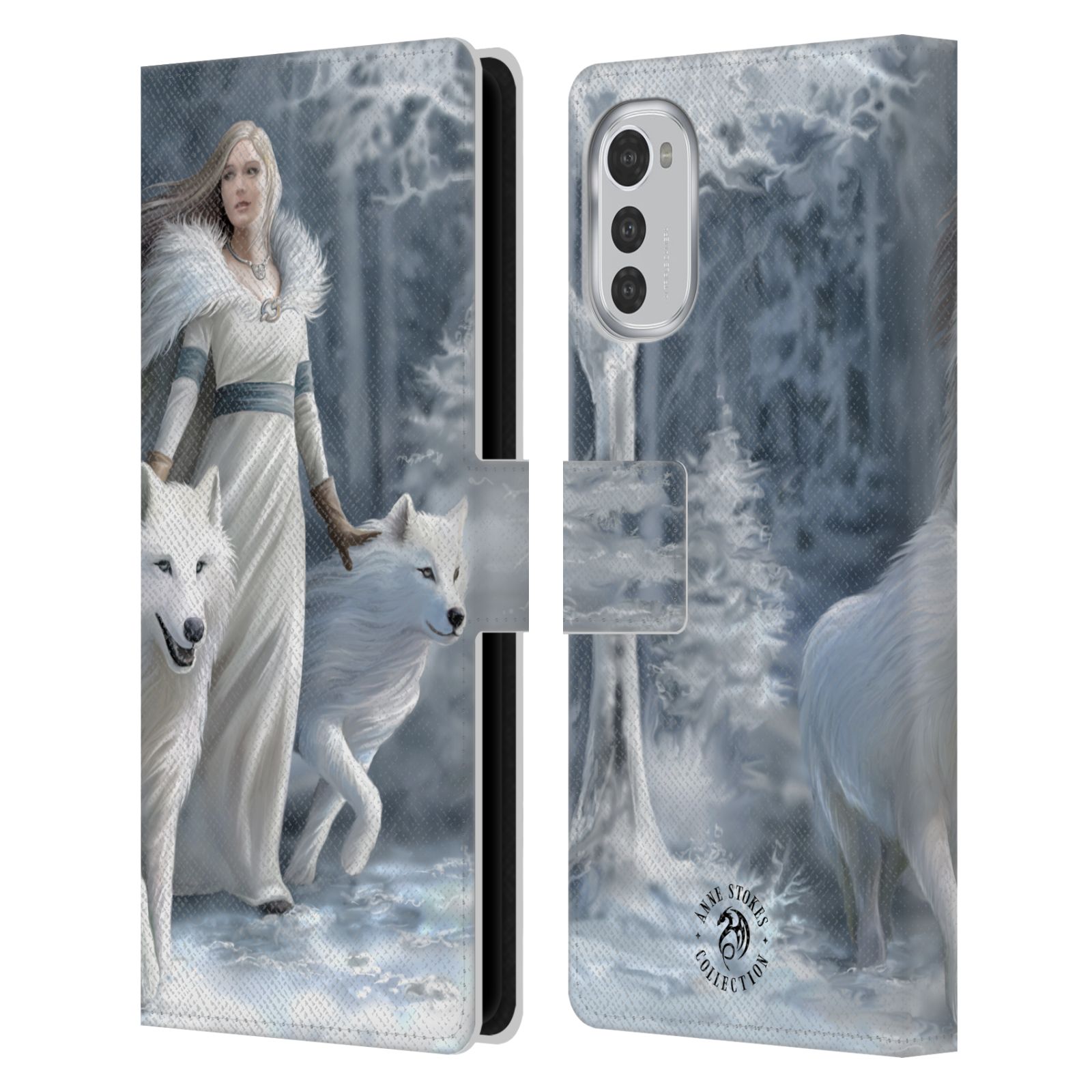 Pouzdro HEAD CASE na mobil Motorola Moto E32 / E32s  fantasy - vlk zimní stráž