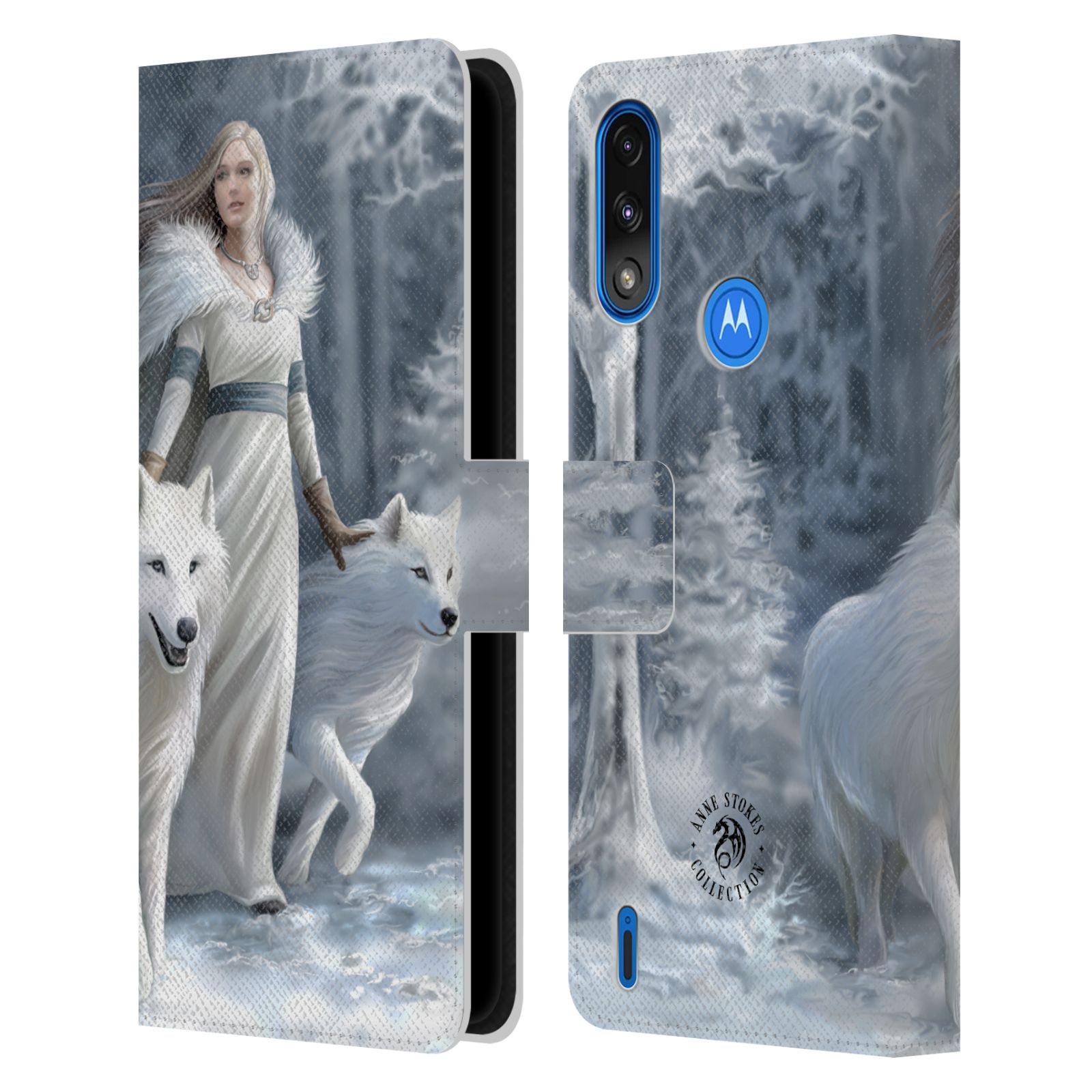 Pouzdro HEAD CASE na mobil Motorola Moto E7 POWER  fantasy - vlk zimní stráž