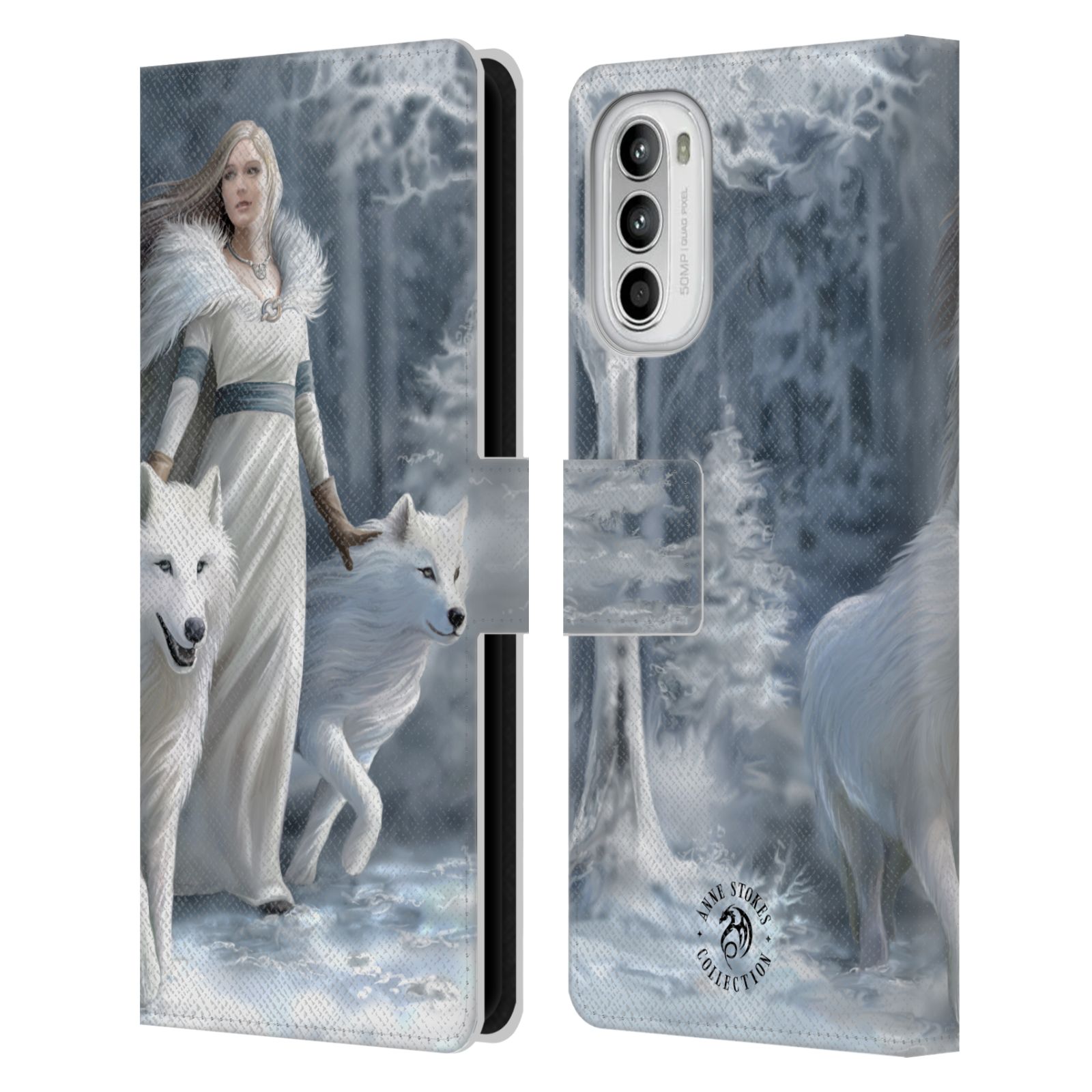 Pouzdro HEAD CASE na mobil Motorola Moto G52  fantasy - vlk zimní stráž