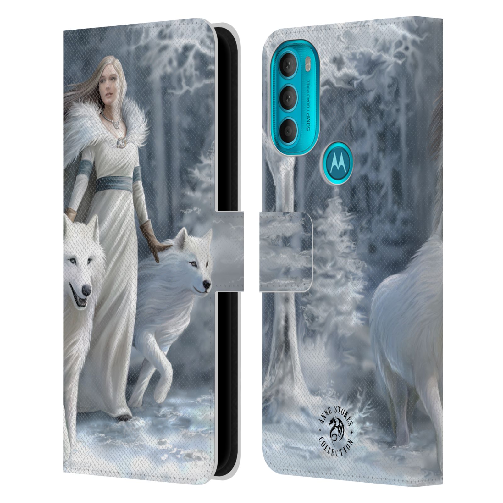 Pouzdro HEAD CASE na mobil Motorola Moto G71 5G  fantasy - vlk zimní stráž