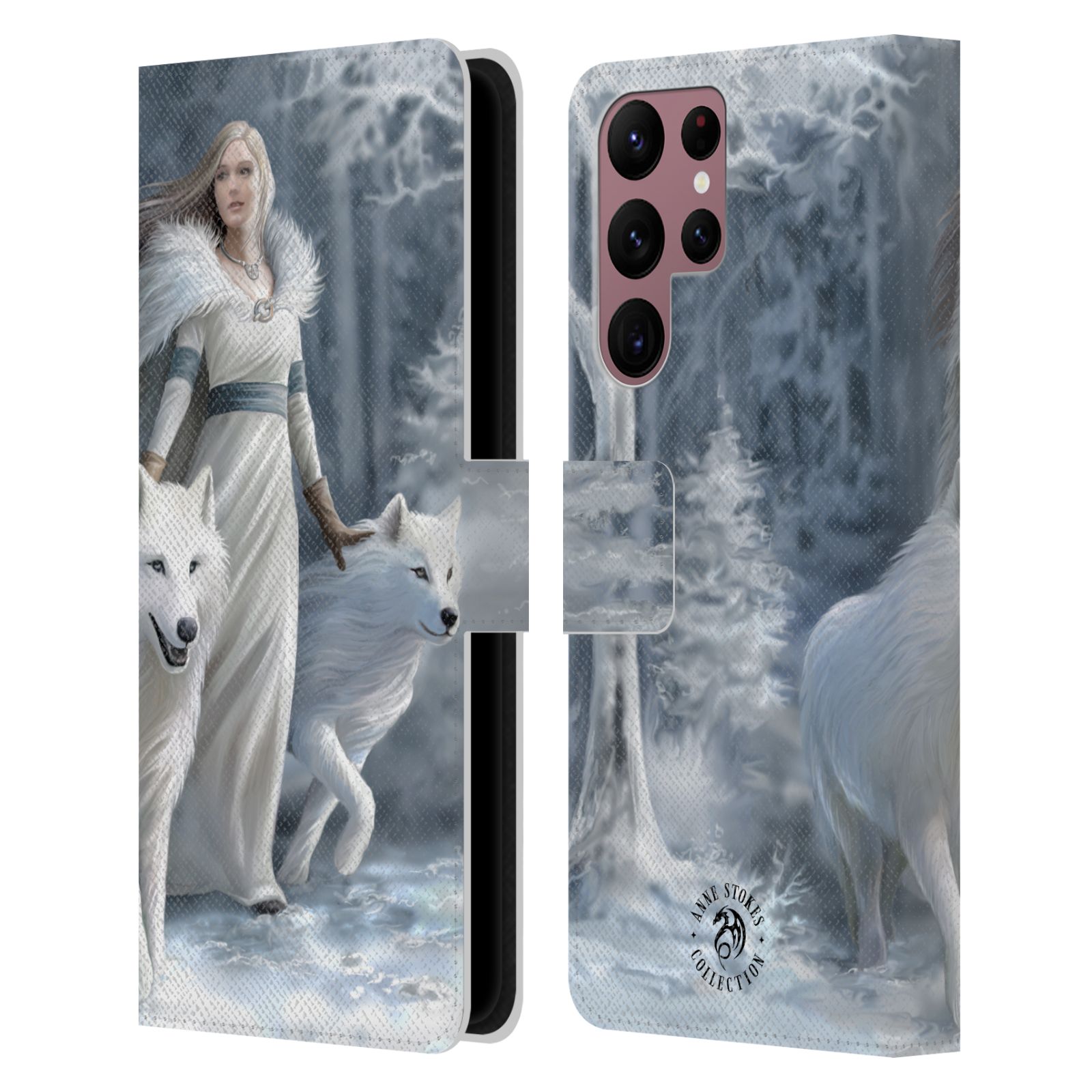 Pouzdro HEAD CASE na mobil Samsung Galaxy S22 ULTRA 5G  fantasy - vlk zimní stráž
