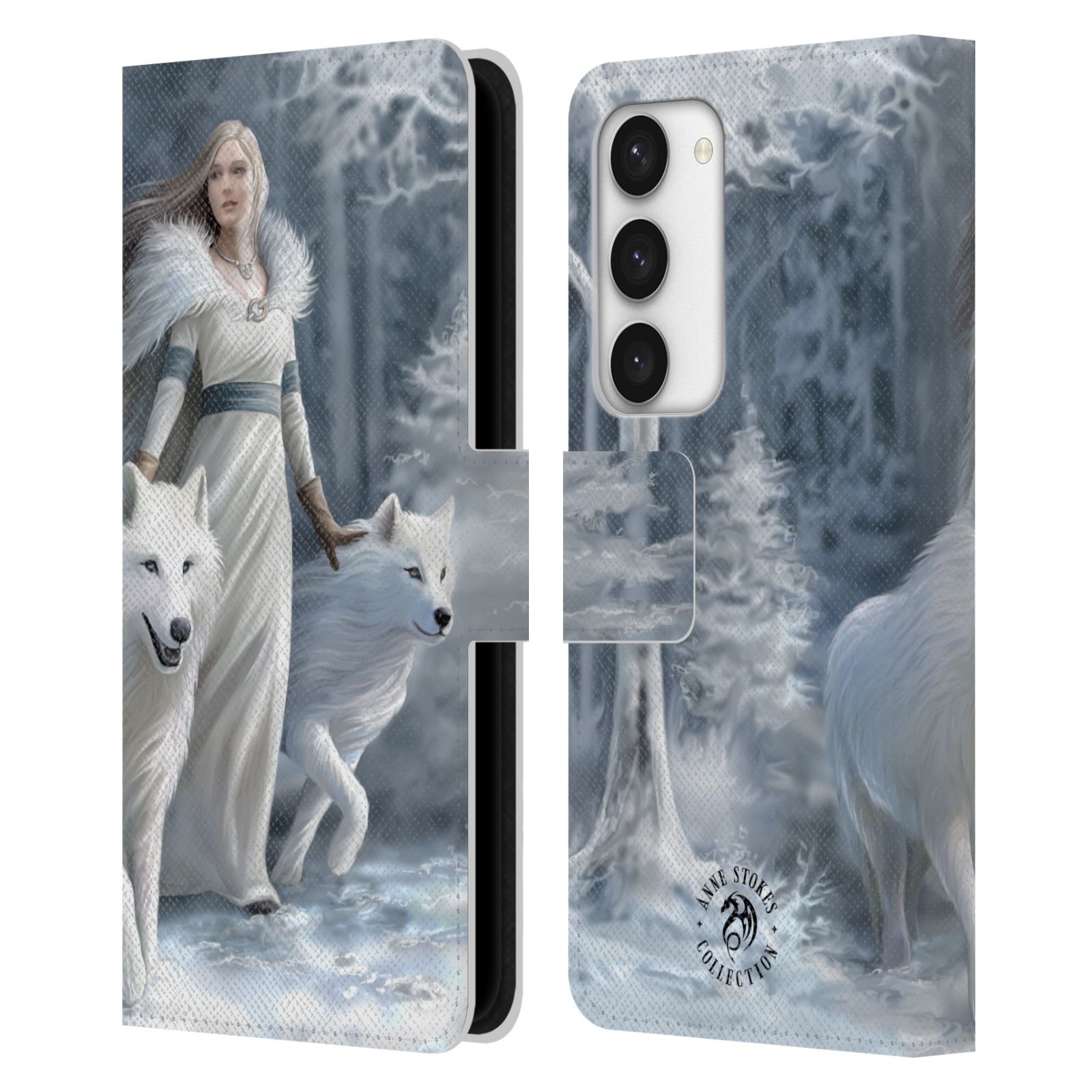 Pouzdro HEAD CASE na mobil Samsung Galaxy S23 5G  fantasy - vlk zimní stráž
