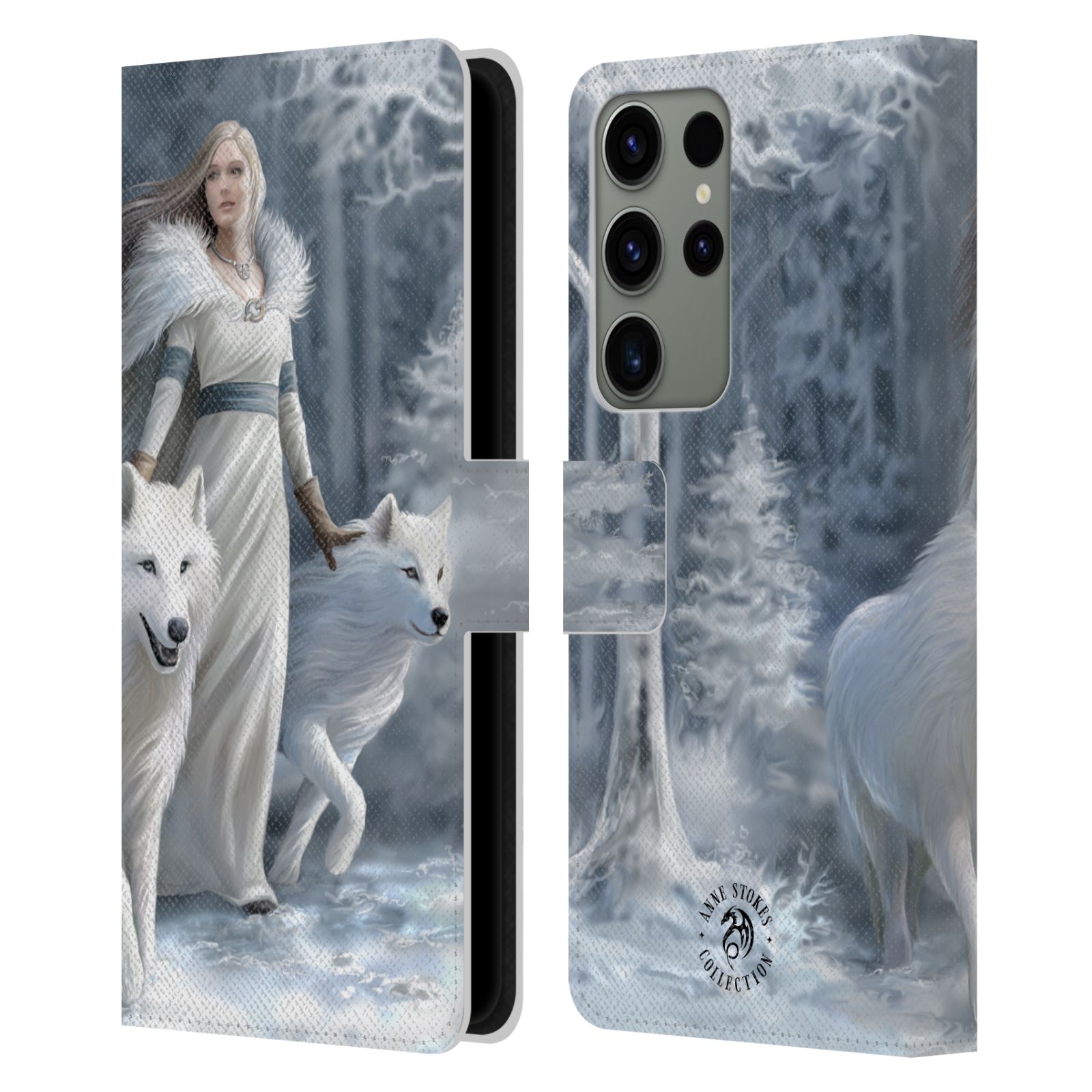 Pouzdro HEAD CASE na mobil Samsung Galaxy S23 ULTRA  fantasy - vlk zimní stráž