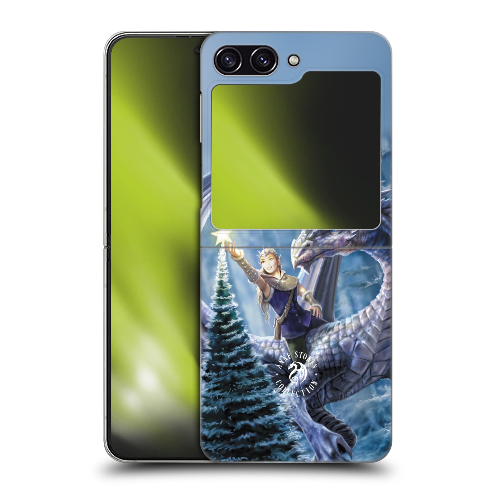 Plastový obal HEAD CASE na mobil Samsung Galaxy Z Flip 5  - Anne Stokes - Drak Vánoční hvězda
