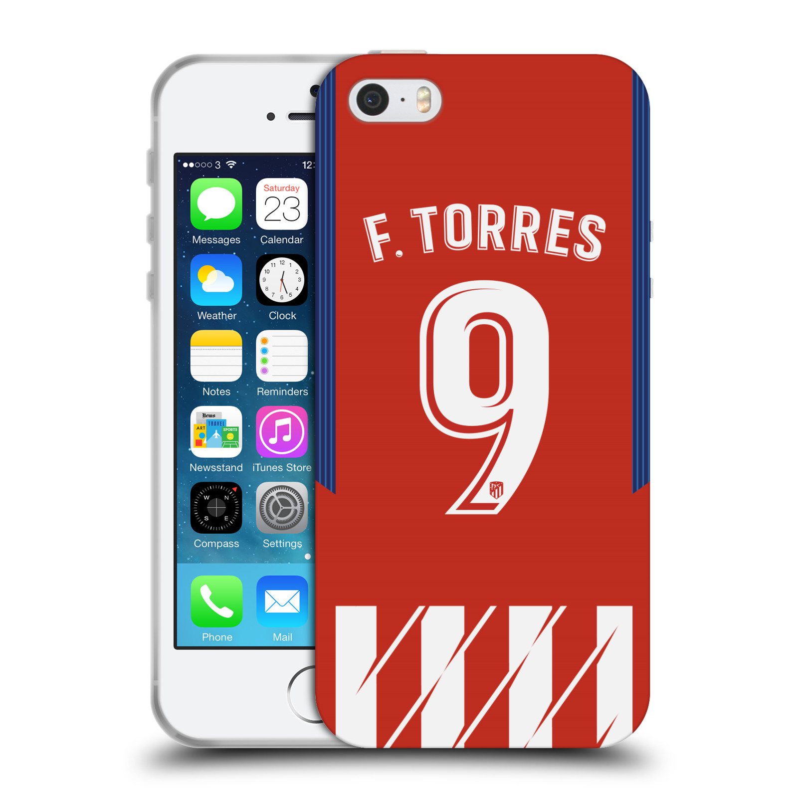 HEAD CASE silikonový obal na mobil Apple Iphone 5/5S Fotbalový klub Atlético Madrid dres Fernando Torres
