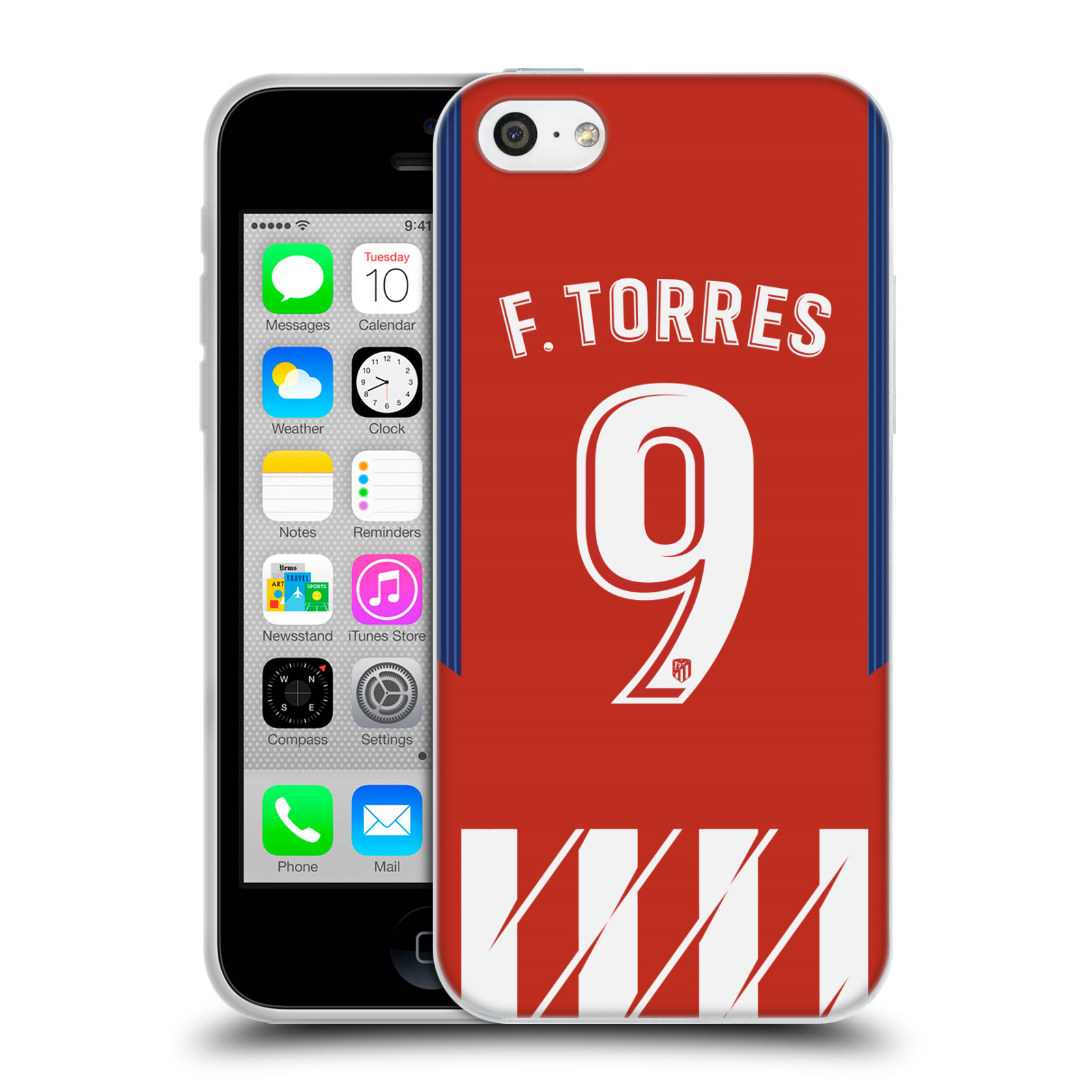 HEAD CASE silikonový obal na mobil Apple Iphone 5C Fotbalový klub Atlético Madrid dres Fernando Torres