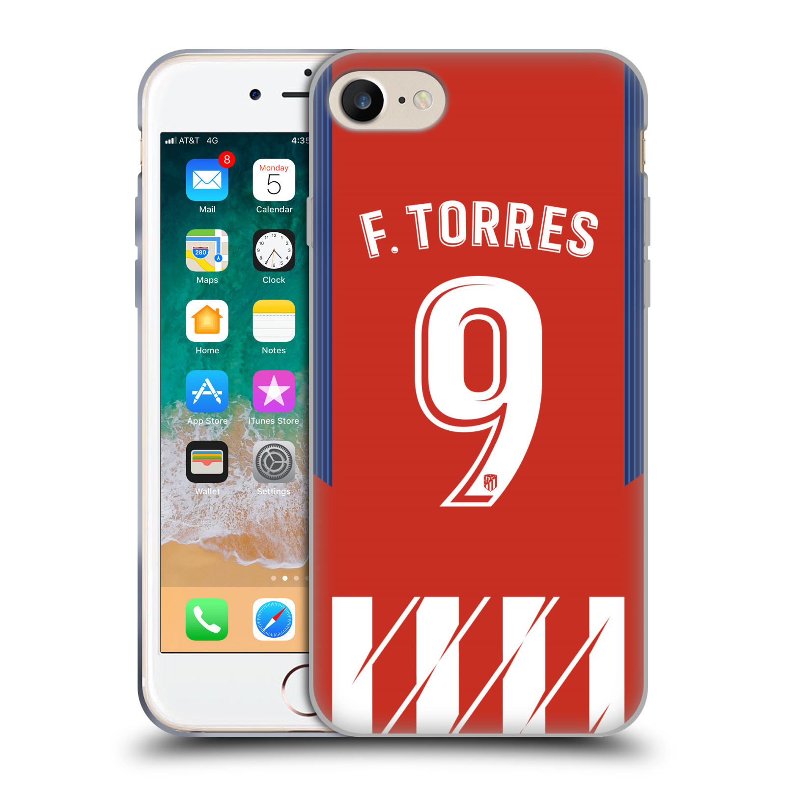 HEAD CASE silikonový obal na mobil Apple Iphone 7 Fotbalový klub Atlético Madrid dres Fernando Torres
