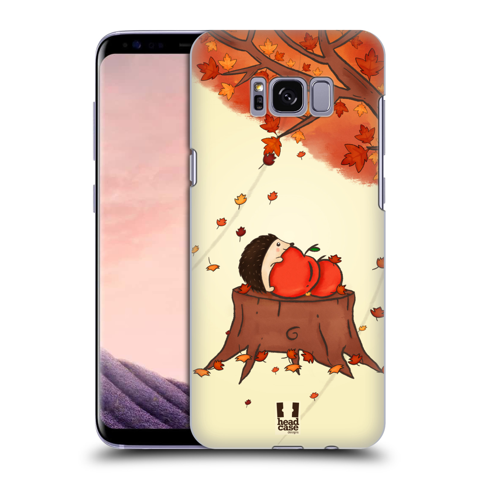 HEAD CASE plastový obal na mobil Samsung Galaxy S8 vzor podzimní zvířátka ježek a jablíčka