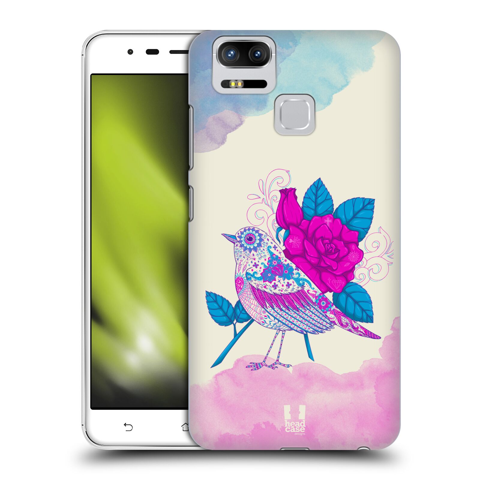 HEAD CASE plastový obal na mobil Asus Zenfone 3 Zoom ZE553KL vzor Květina ptáčci FIALOVÁ