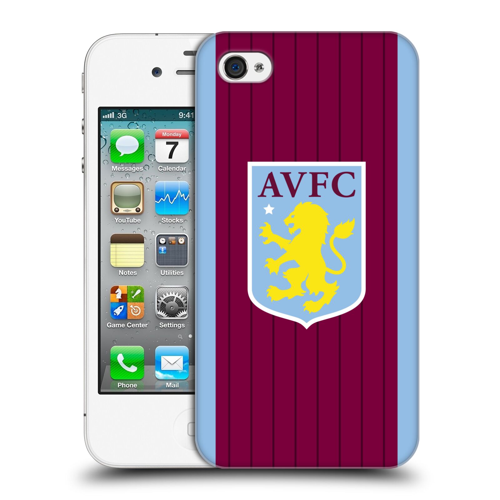 Zadní obal pro mobil Apple Iphone 4/4S - HEAD CASE - Fotbalový klub - Aston Villa - domácí