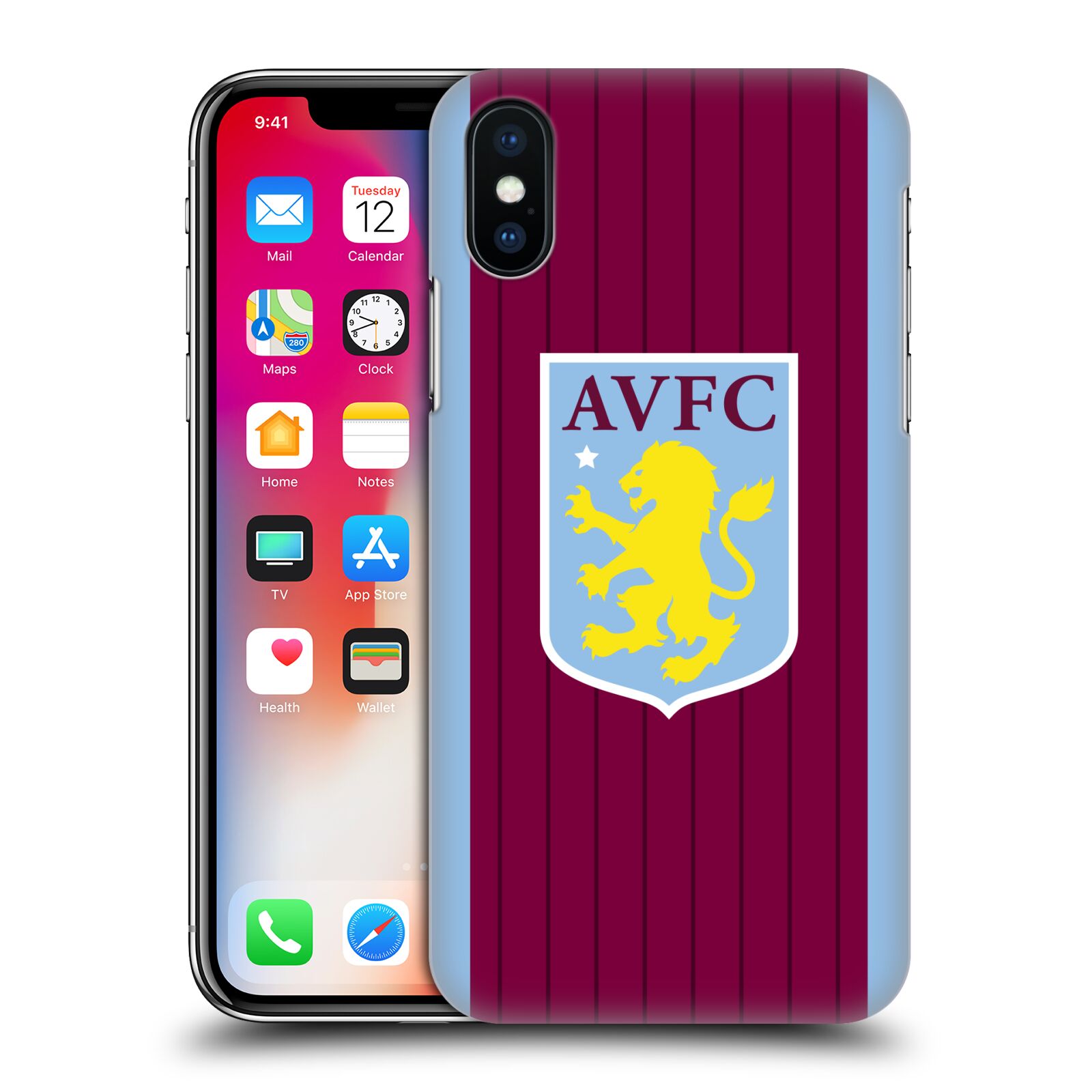 Zadní obal pro mobil Apple Iphone X / XS - HEAD CASE - Fotbalový klub - Aston Villa - domácí