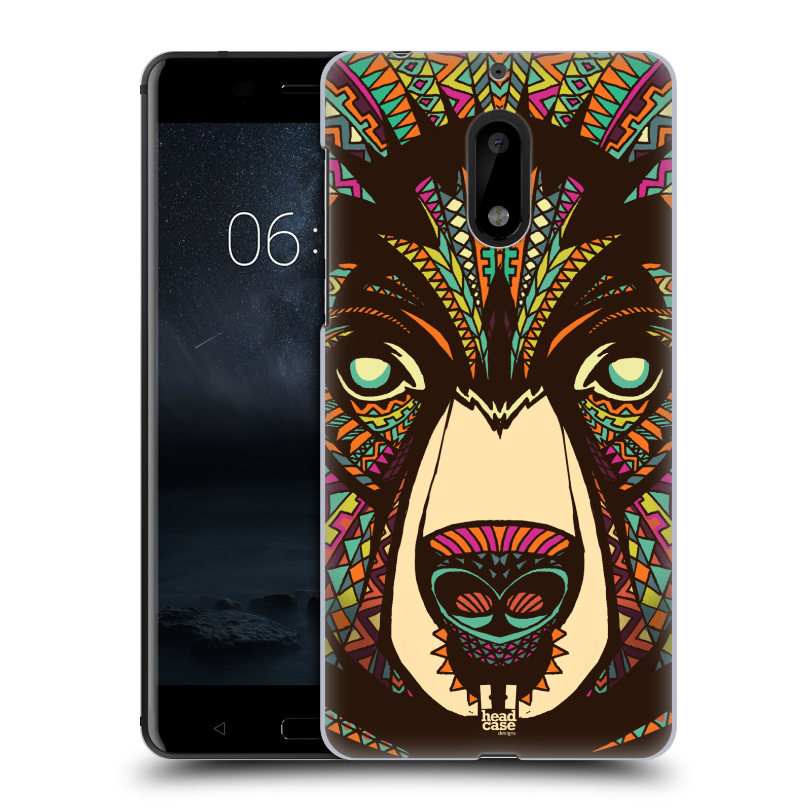 HEAD CASE plastový obal na mobil Nokia 6 vzor Aztécký motiv zvíře medvěd