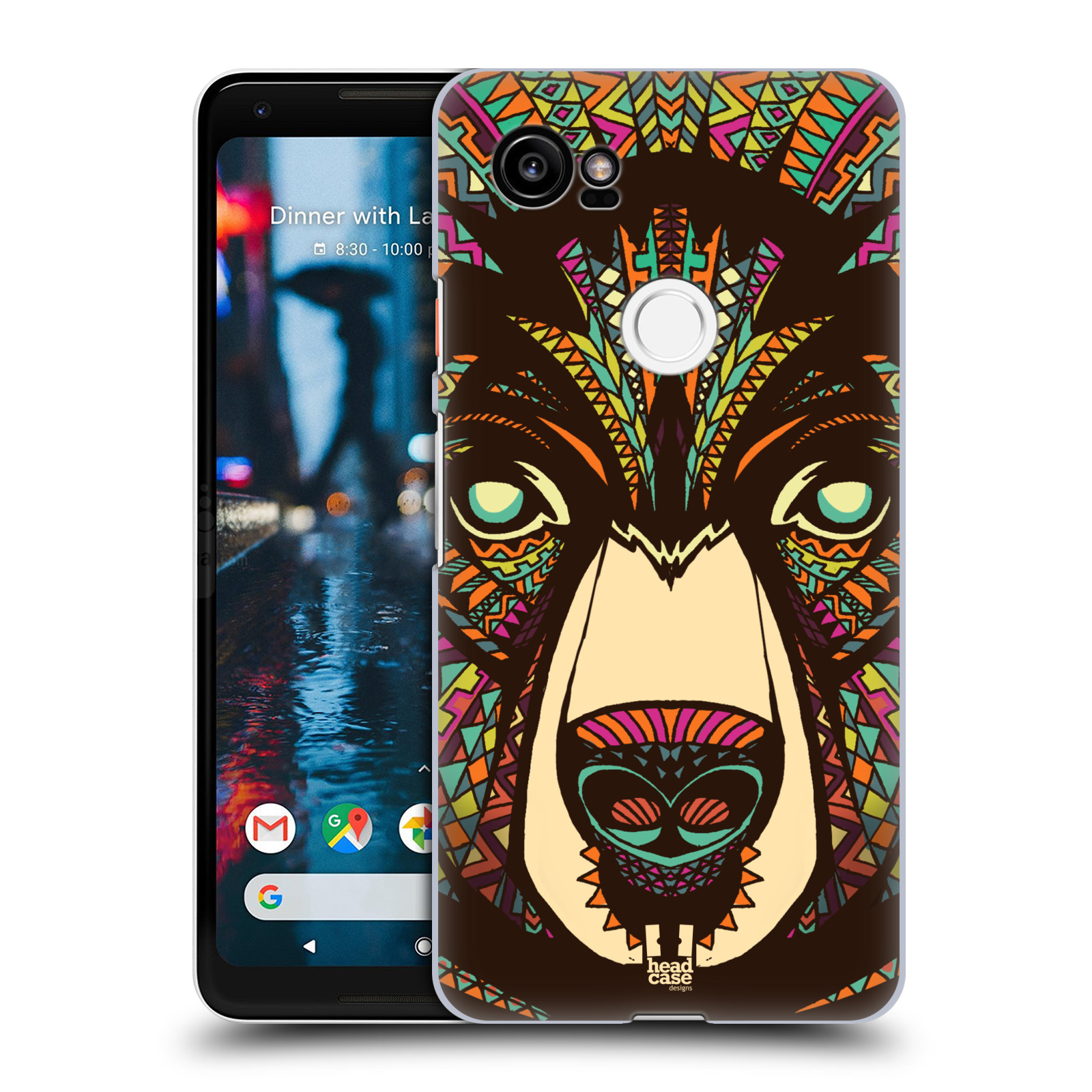 HEAD CASE plastový obal na mobil Google Pixel 2 XL vzor Aztécký motiv zvíře medvěd