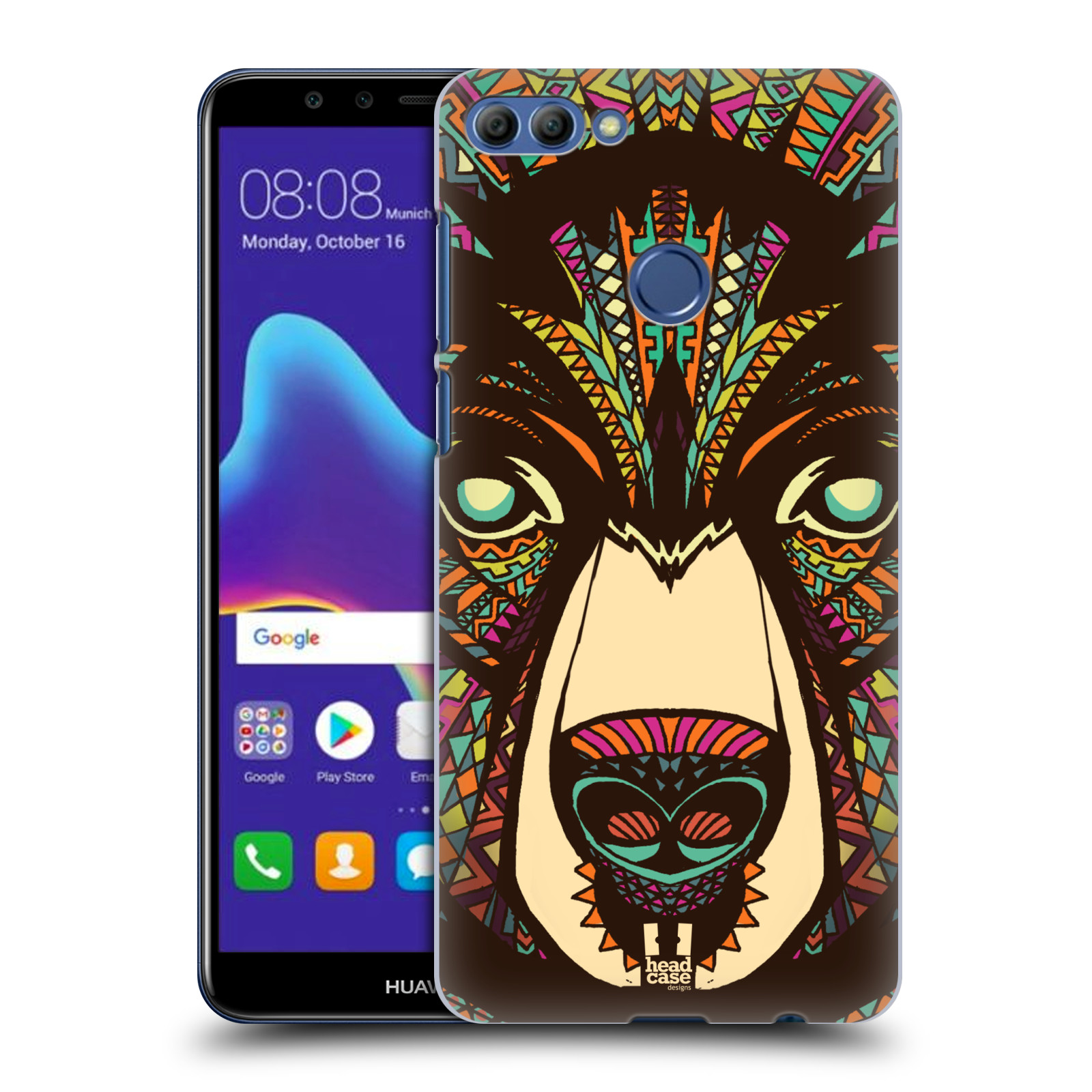 HEAD CASE plastový obal na mobil Huawei Y9 2018 vzor Aztécký motiv zvíře medvěd