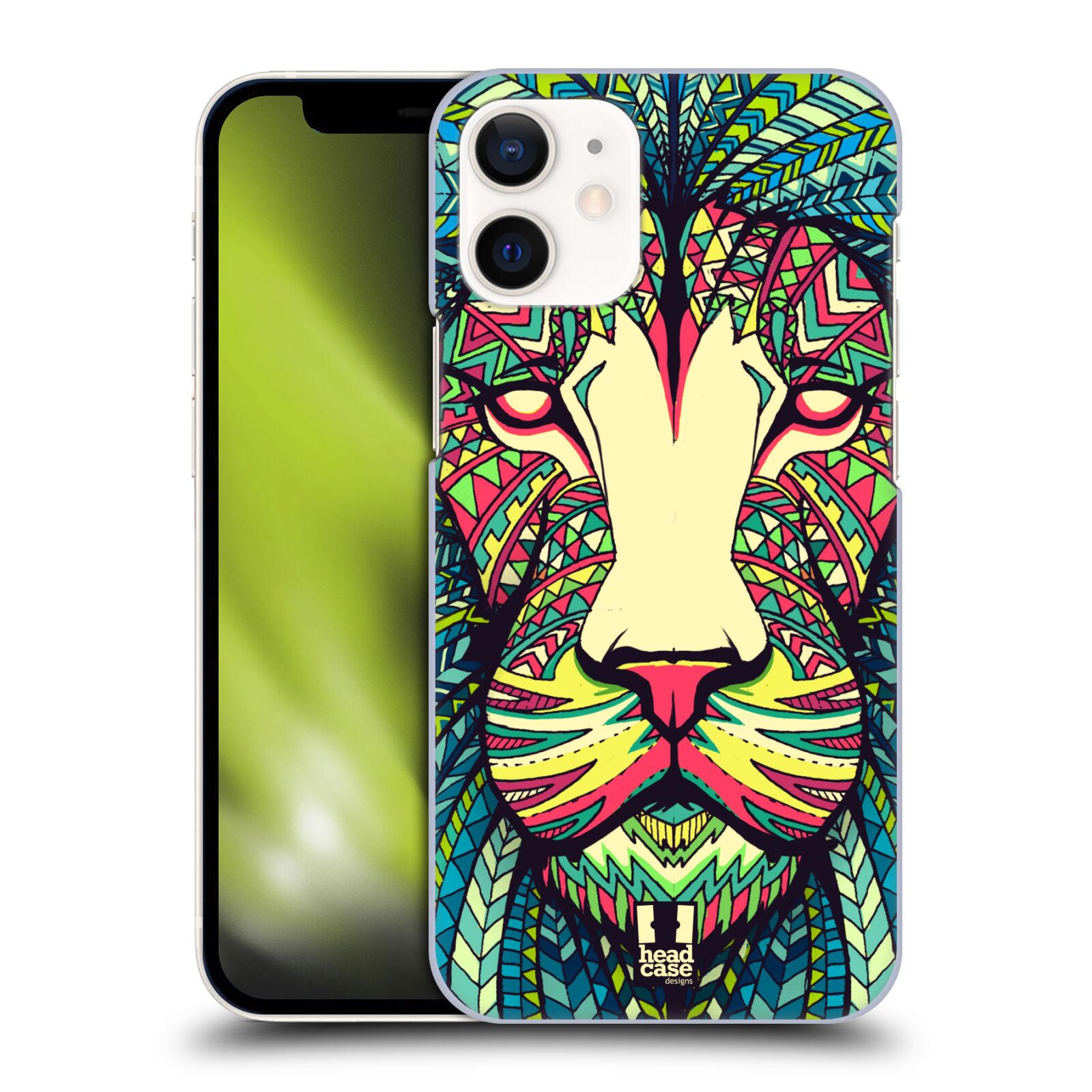 Plastový obal na mobil Apple Iphone 12 MINI vzor Aztécký motiv zvíře lev