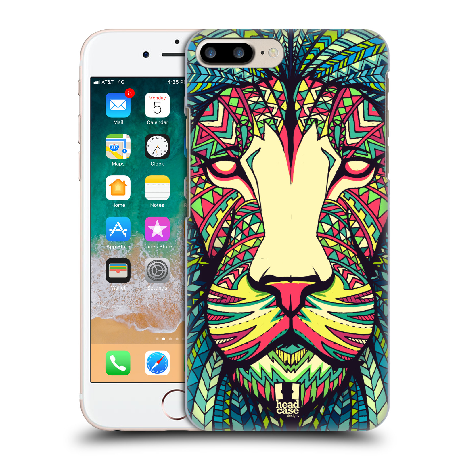 Plastové pouzdro pro mobil Apple Iphone 8 PLUS vzor Aztécký motiv zvíře lev