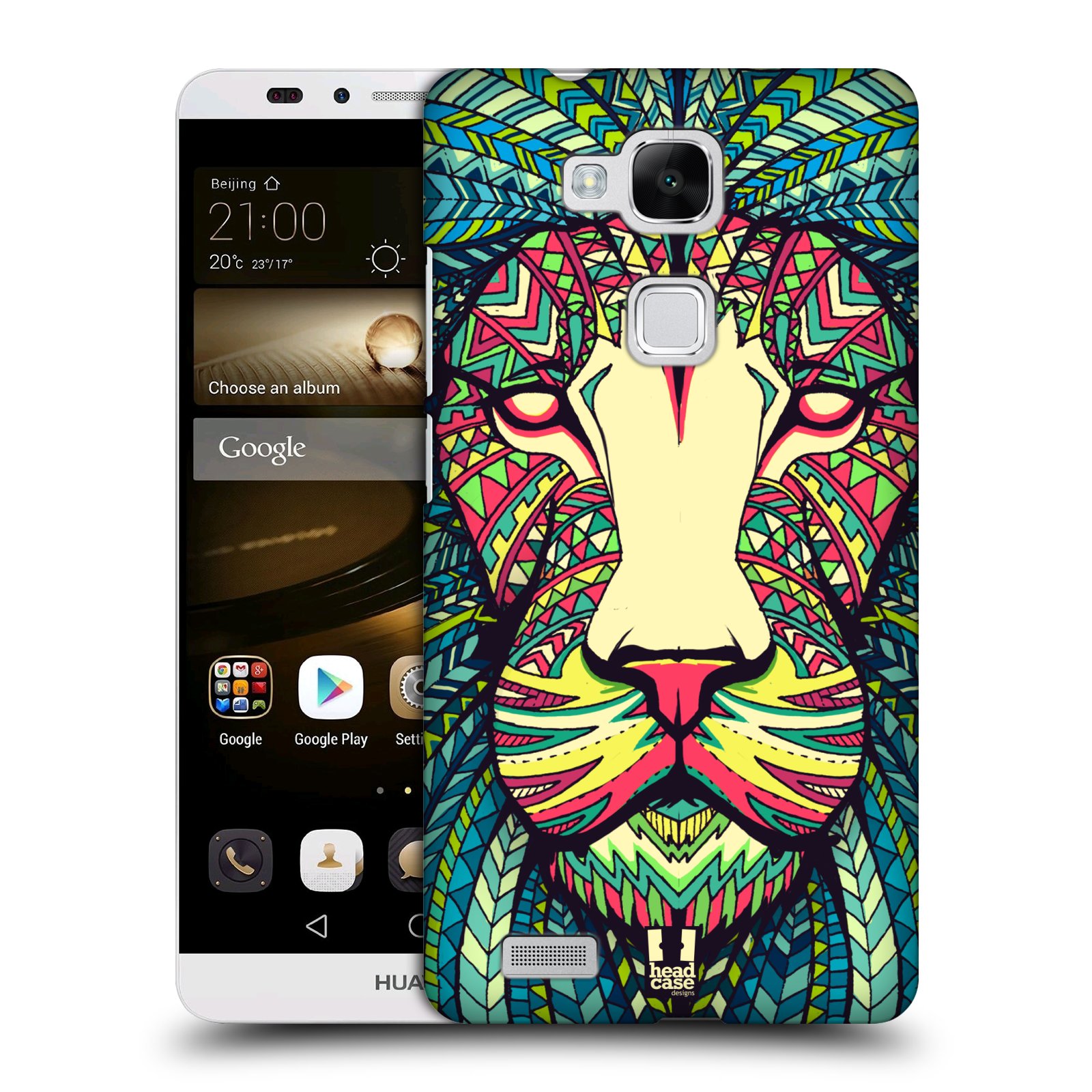 HEAD CASE plastový obal na mobil Huawei Mate 7 vzor Aztécký motiv zvíře lev