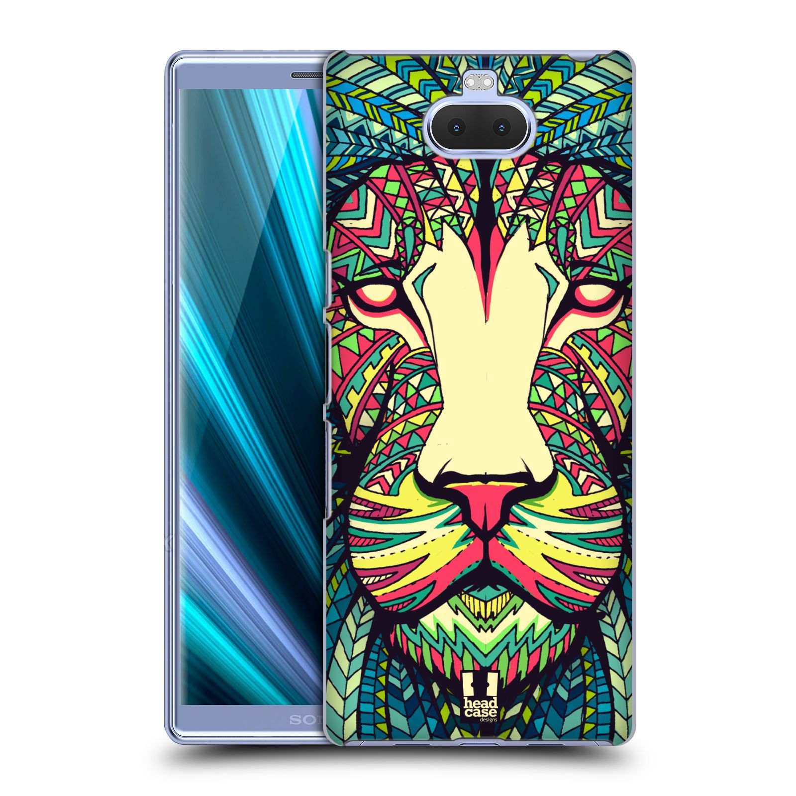 Pouzdro na mobil Sony Xperia 10 - Head Case - vzor Aztécký motiv zvíře lev