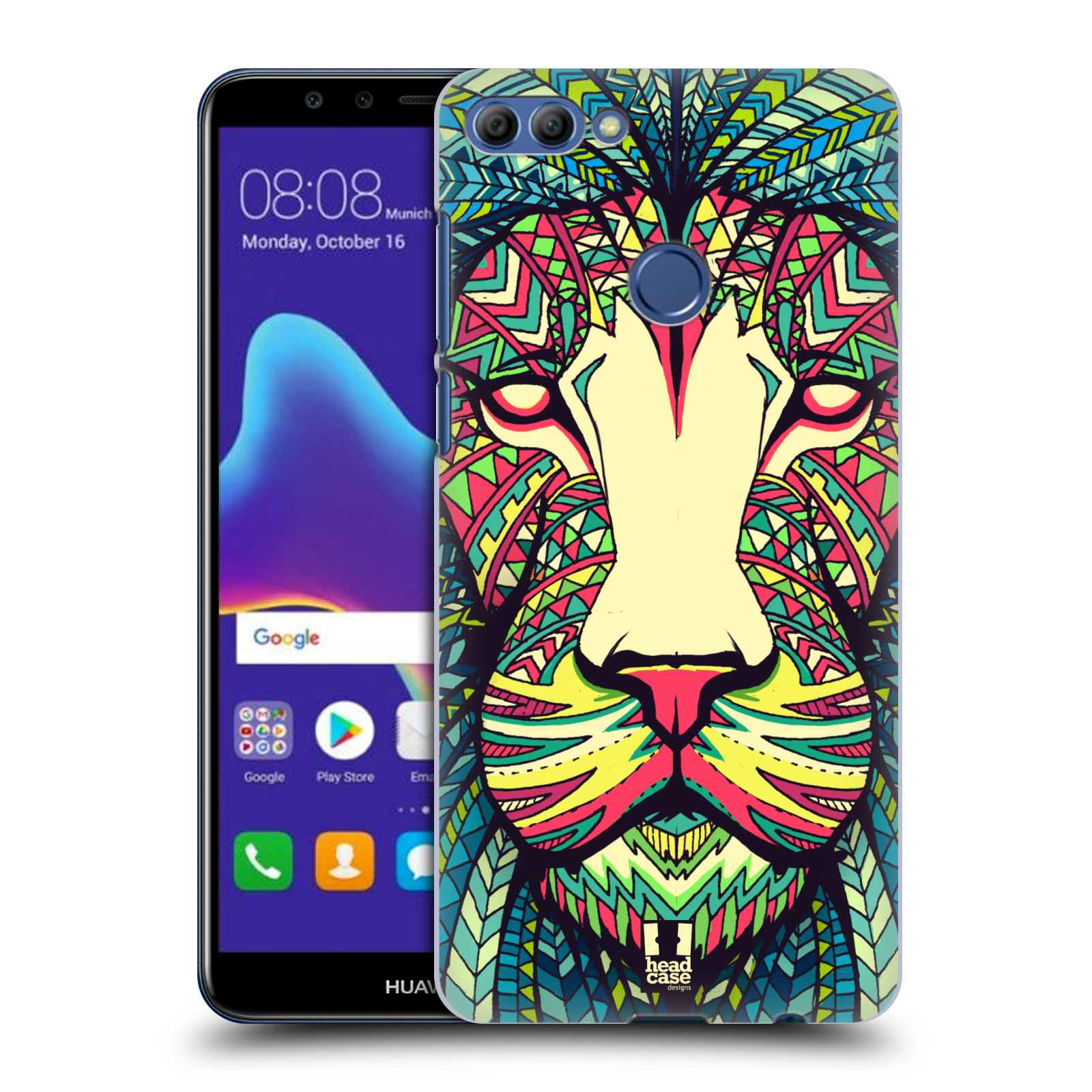 HEAD CASE plastový obal na mobil Huawei Y9 2018 vzor Aztécký motiv zvíře lev