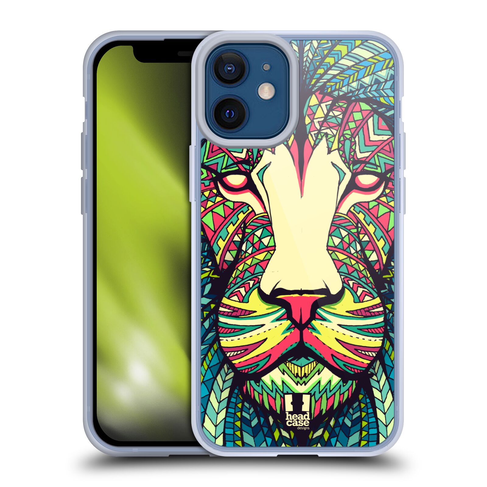 Plastový obal na mobil Apple Iphone 12 MINI vzor Aztécký motiv zvíře lev