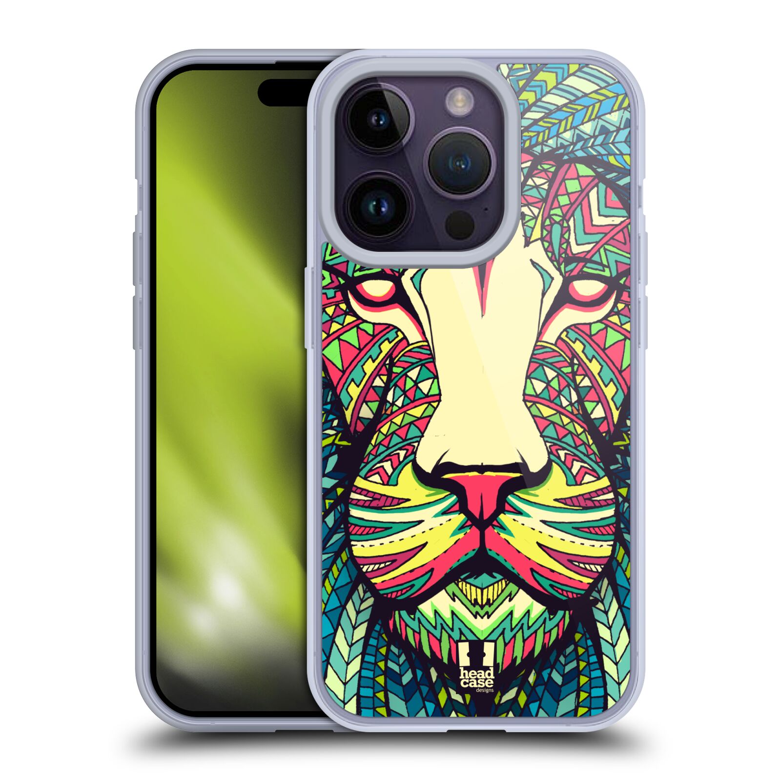 Plastový obal HEAD CASE na mobil Apple Iphone 14 PRO vzor Aztécký motiv zvíře lev