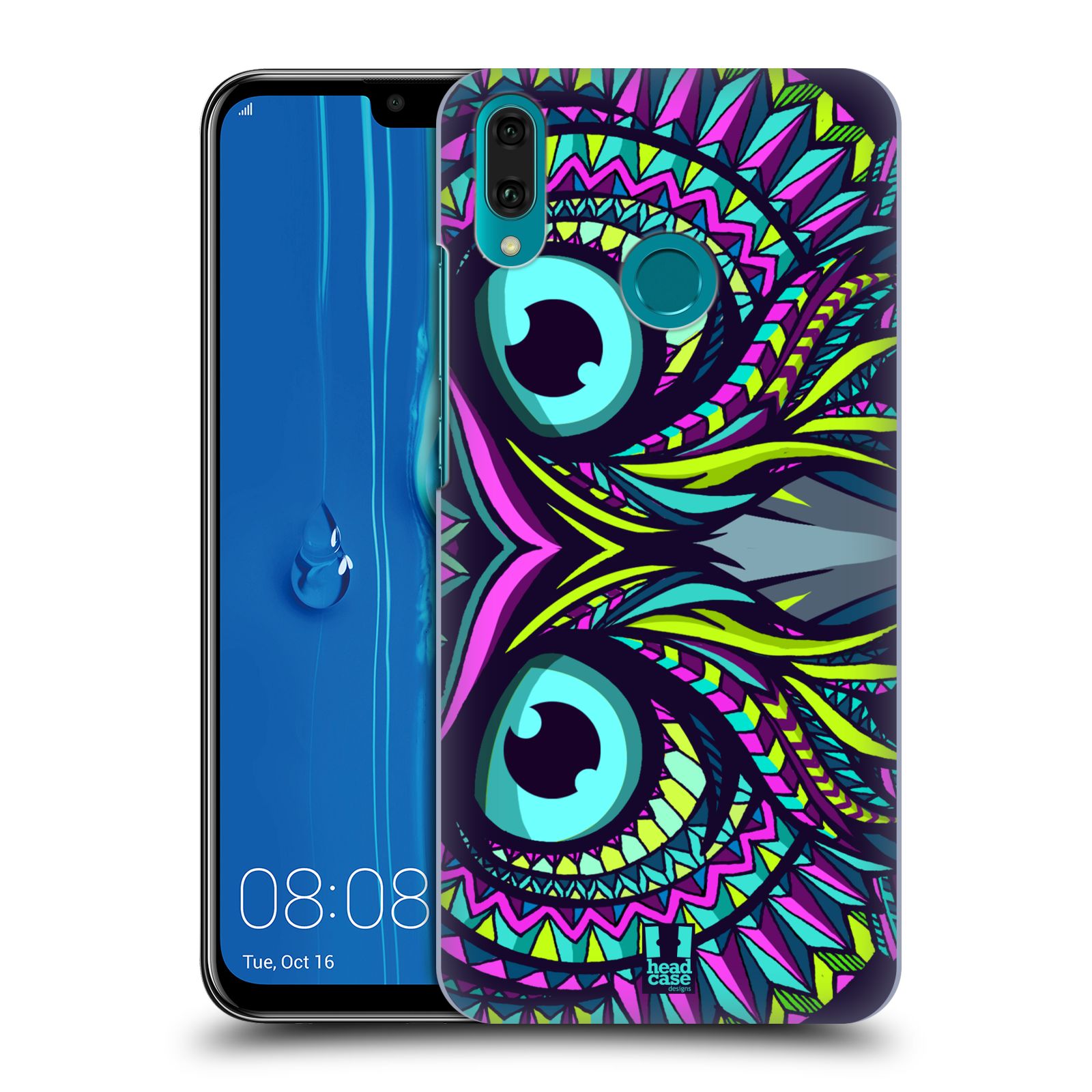 Pouzdro na mobil Huawei Y9 2019 - HEAD CASE - vzor Aztécký motiv zvíře sova