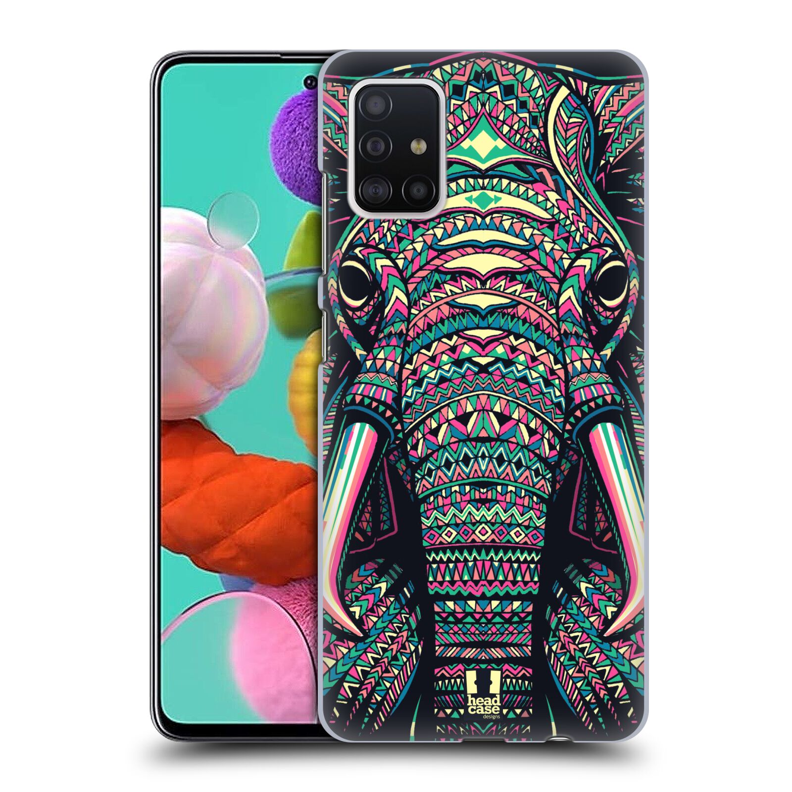 Pouzdro na mobil Samsung Galaxy A51 - HEAD CASE - vzor Aztécký motiv zvíře 2 slon