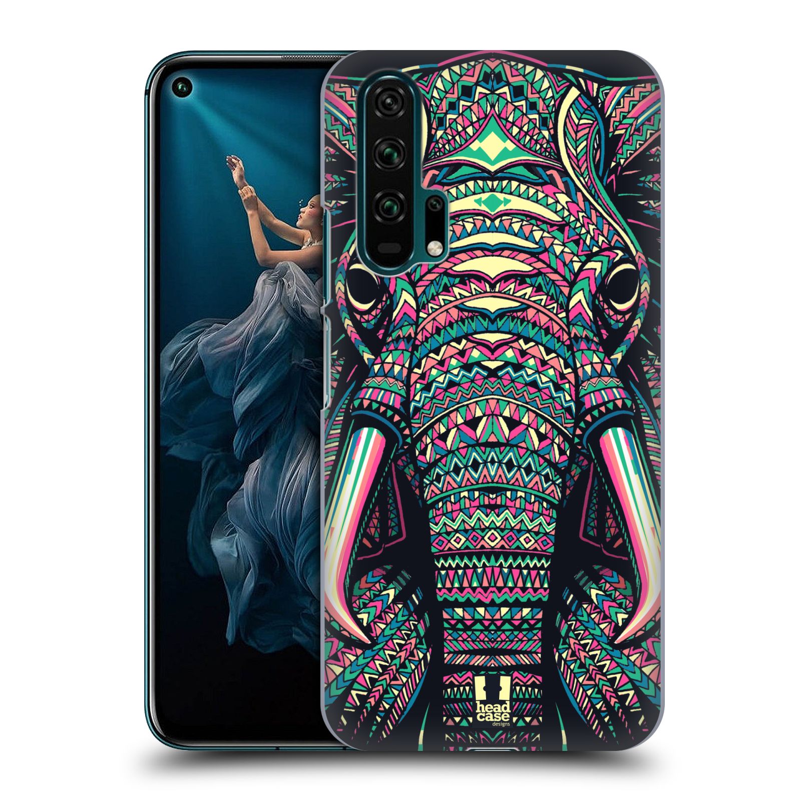 Pouzdro na mobil Honor 20 PRO - HEAD CASE - vzor Aztécký motiv zvíře 2 slon