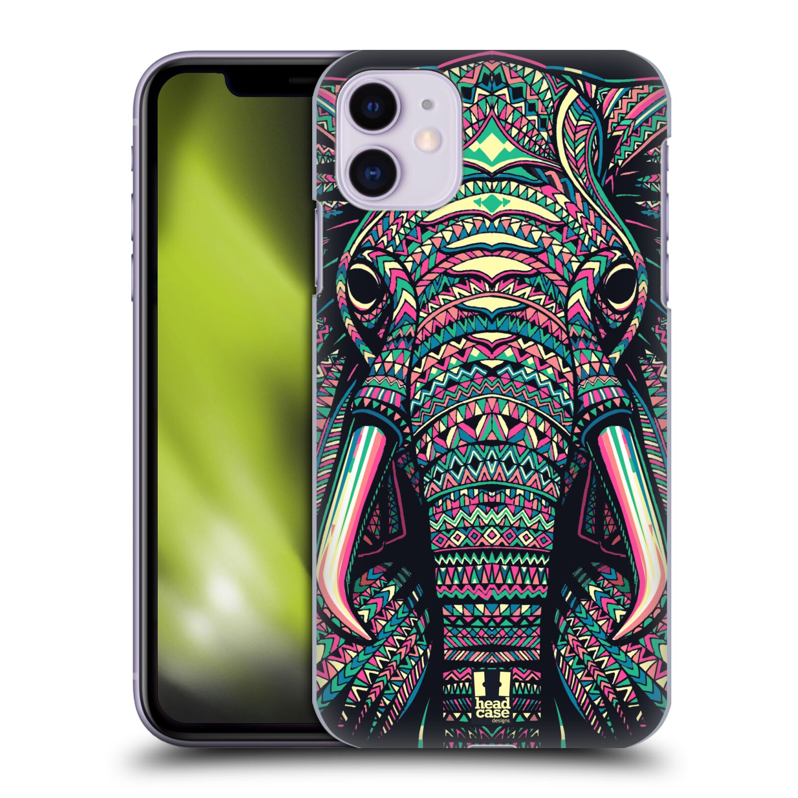 Pouzdro na mobil Apple Iphone 11 - HEAD CASE - vzor Aztécký motiv zvíře 2 slon
