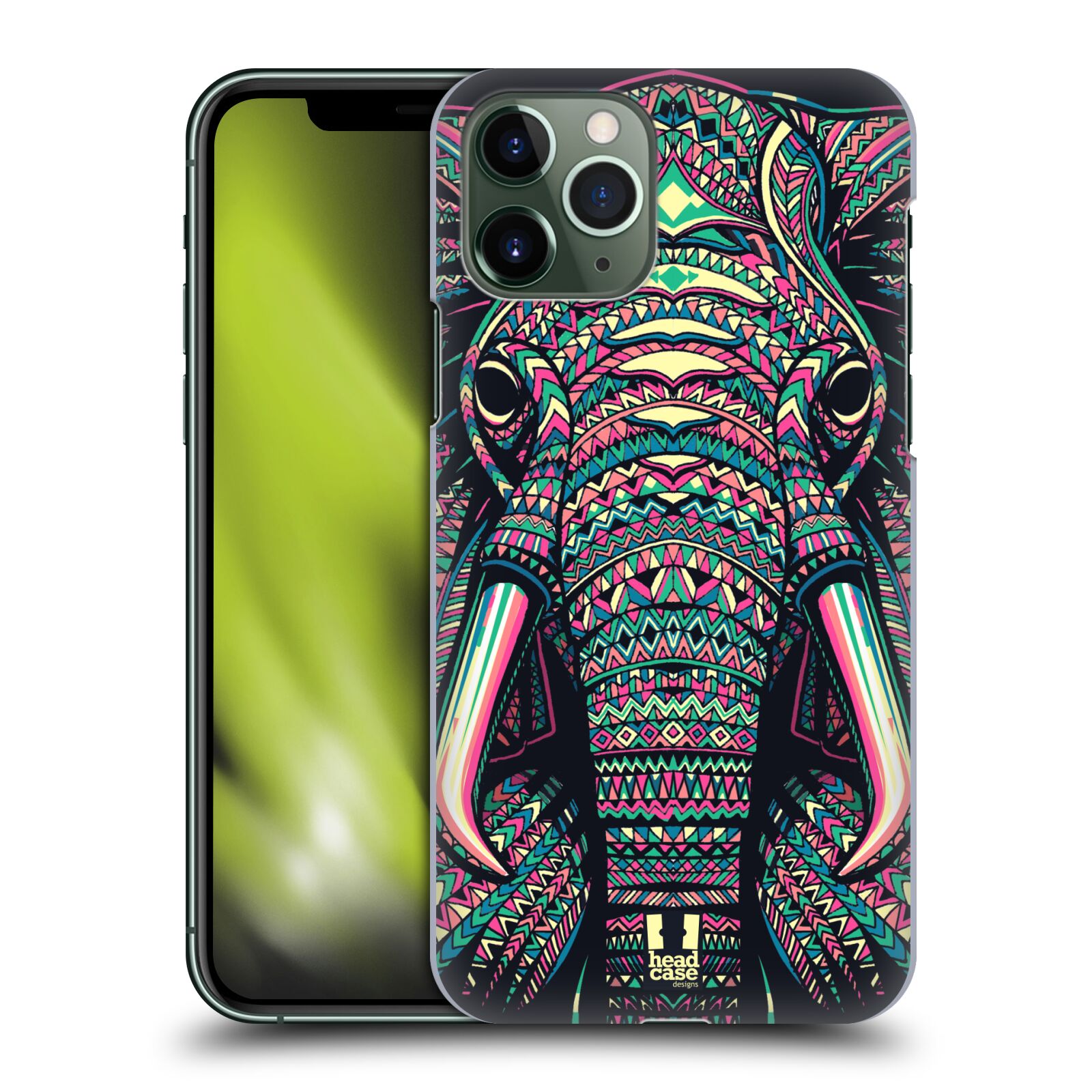 Pouzdro na mobil Apple Iphone 11 PRO - HEAD CASE - vzor Aztécký motiv zvíře 2 slon