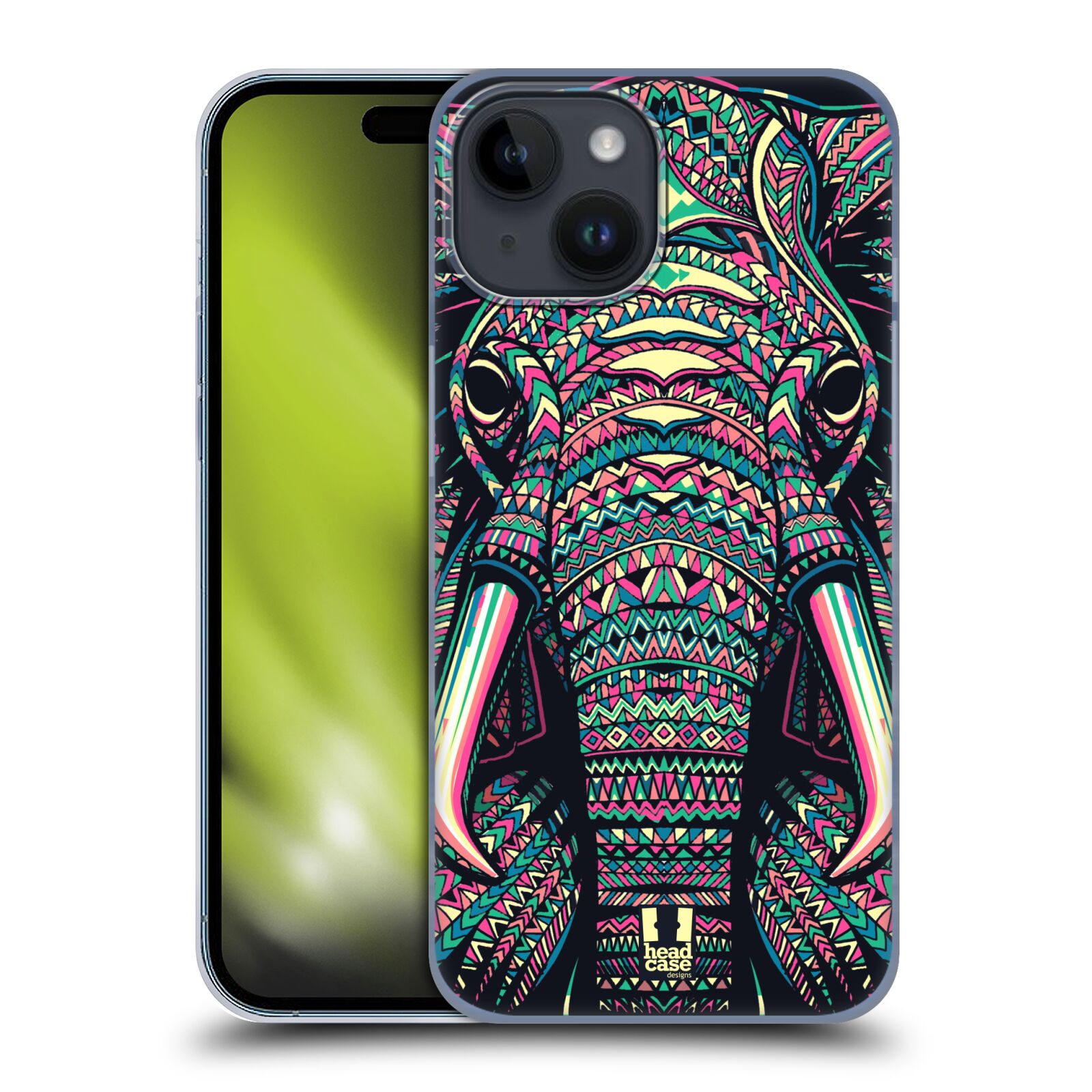 Plastový obal HEAD CASE na mobil Apple Iphone 15 vzor Aztécký motiv zvíře 2 slon