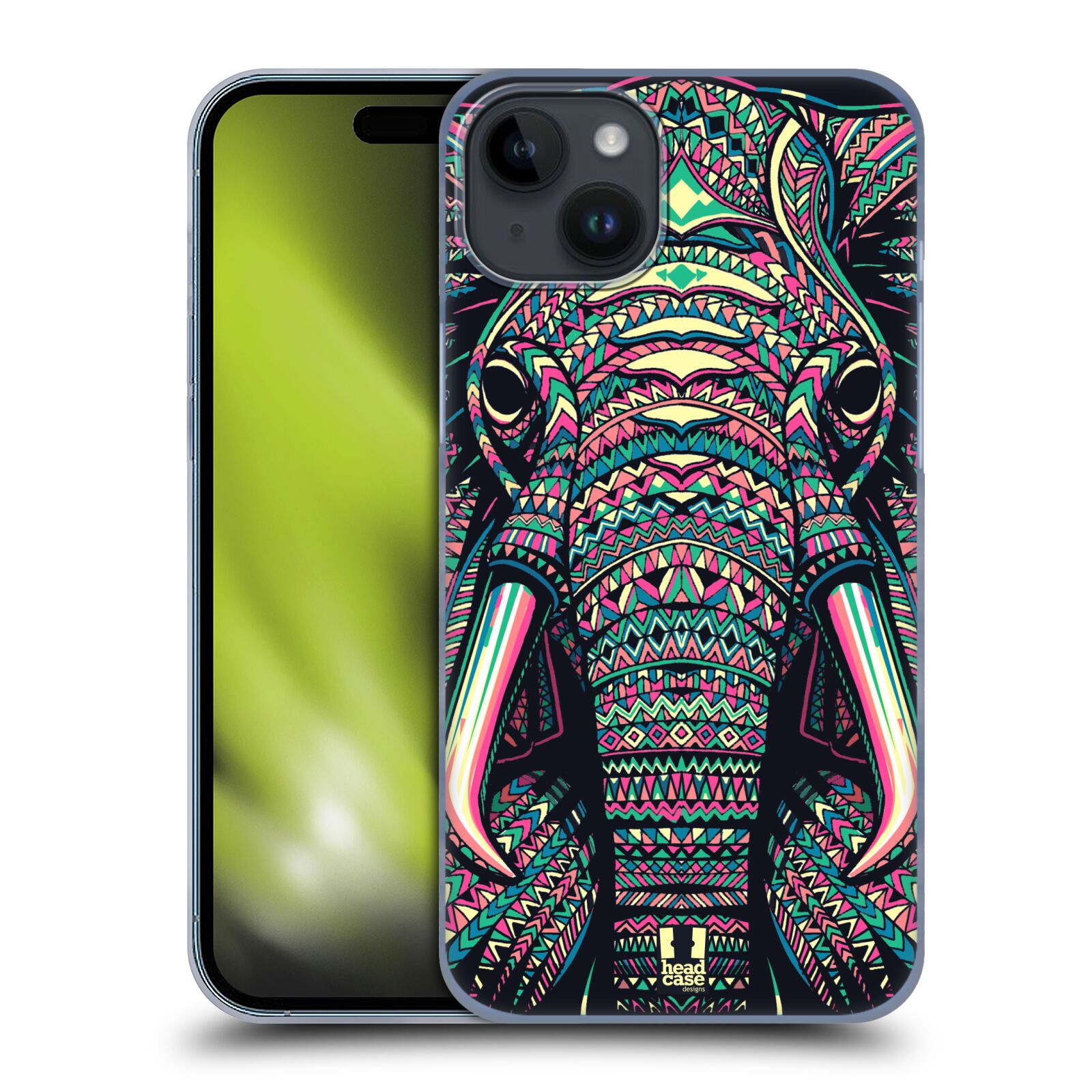 Plastový obal HEAD CASE na mobil Apple Iphone 15 PLUS vzor Aztécký motiv zvíře 2 slon