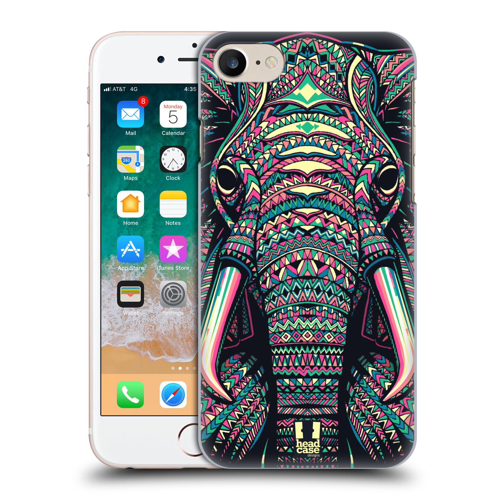 HEAD CASE plastový obal na mobil Apple Iphone 7 vzor Aztécký motiv zvíře 2 slon