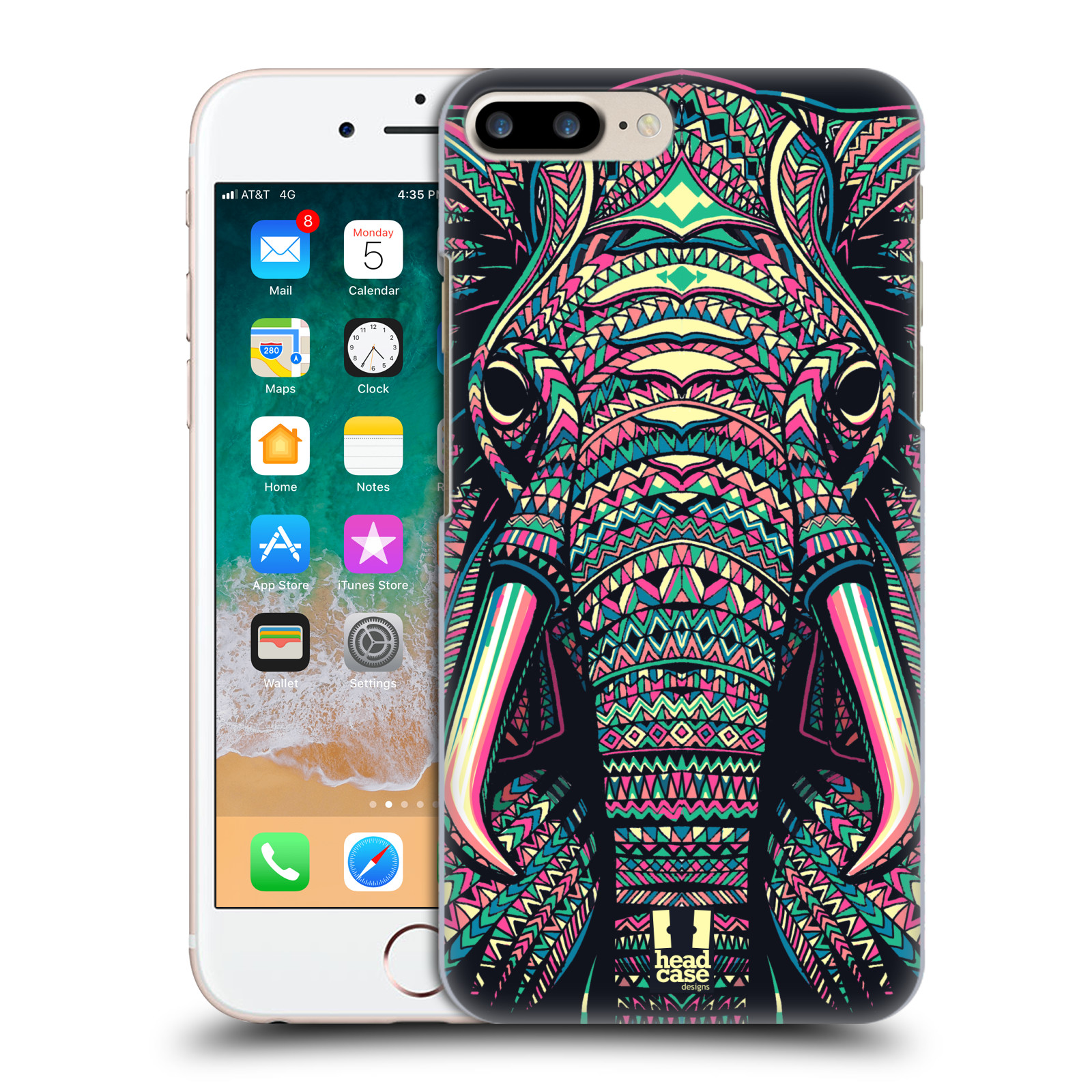 Plastové pouzdro pro mobil Apple Iphone 8 PLUS vzor Aztécký motiv zvíře 2 slon