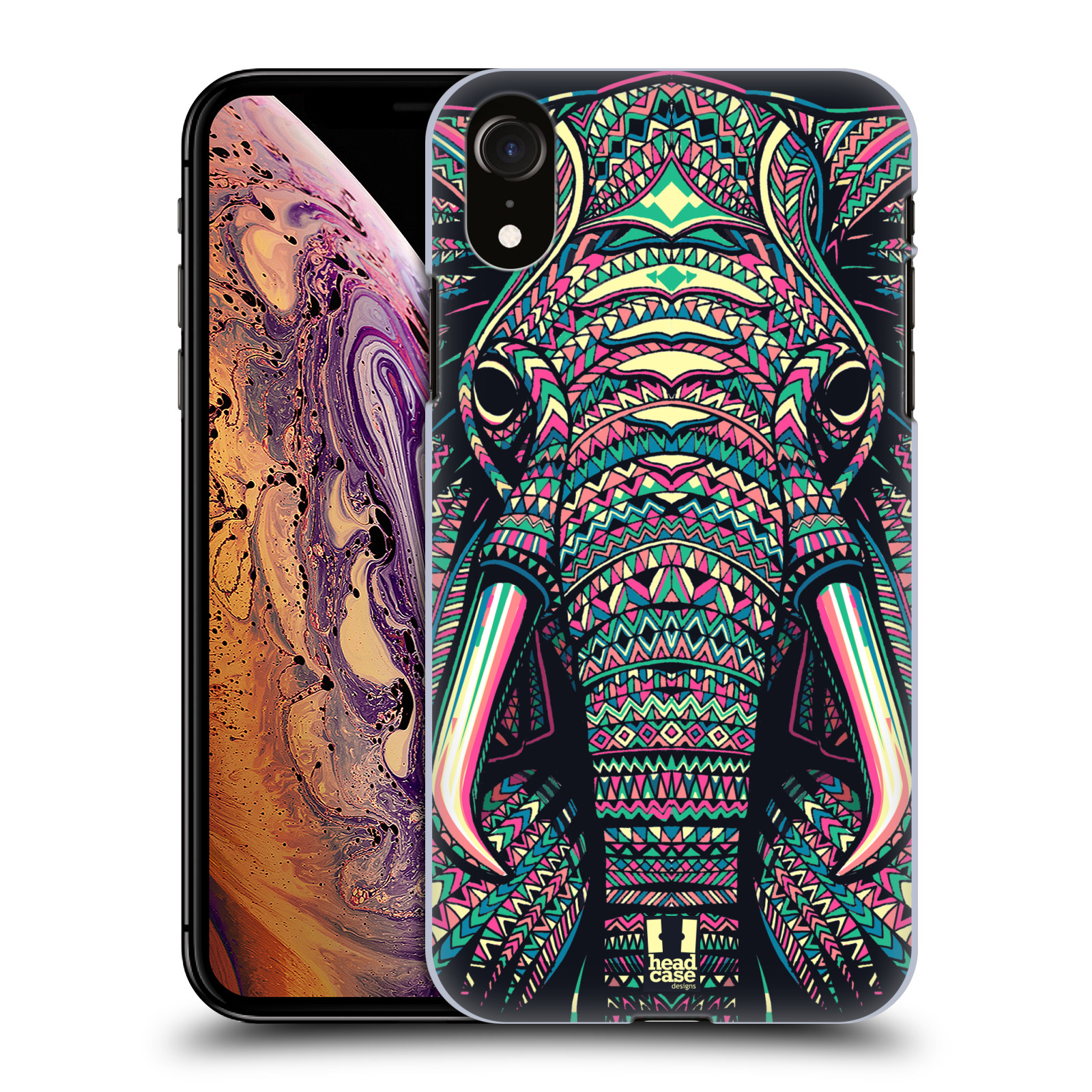 HEAD CASE plastový obal na mobil Apple Iphone XR vzor Aztécký motiv zvíře 2 slon