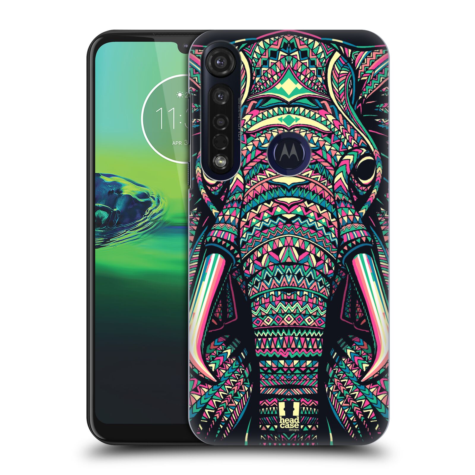 Pouzdro na mobil Motorola Moto G8 PLUS - HEAD CASE - vzor Aztécký motiv zvíře 2 slon
