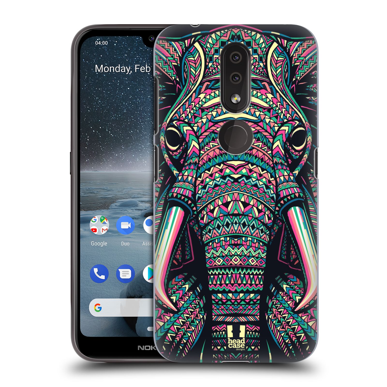 Pouzdro na mobil Nokia 4.2 - HEAD CASE - vzor Aztécký motiv zvíře 2 slon