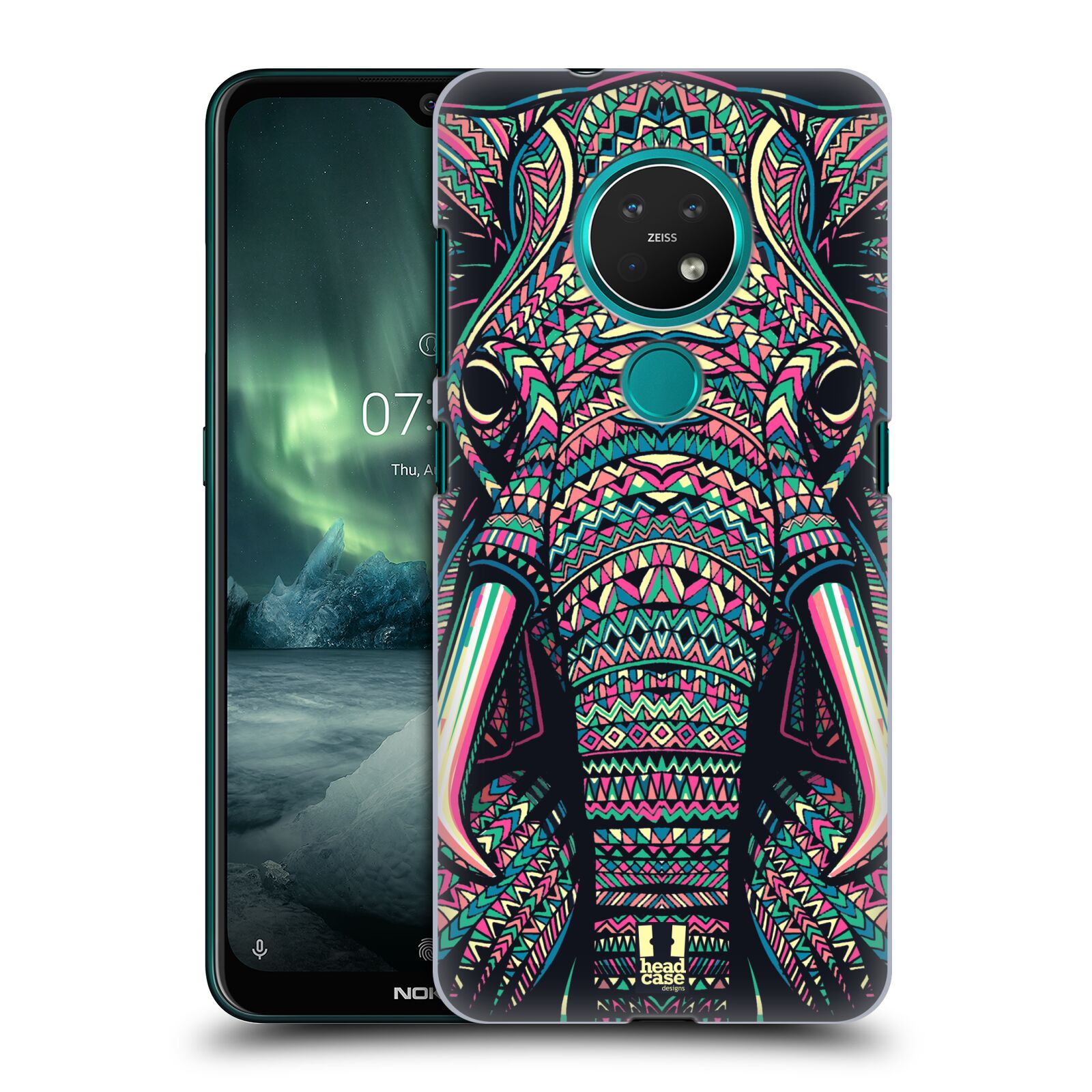 Pouzdro na mobil NOKIA 7.2 - HEAD CASE - vzor Aztécký motiv zvíře 2 slon