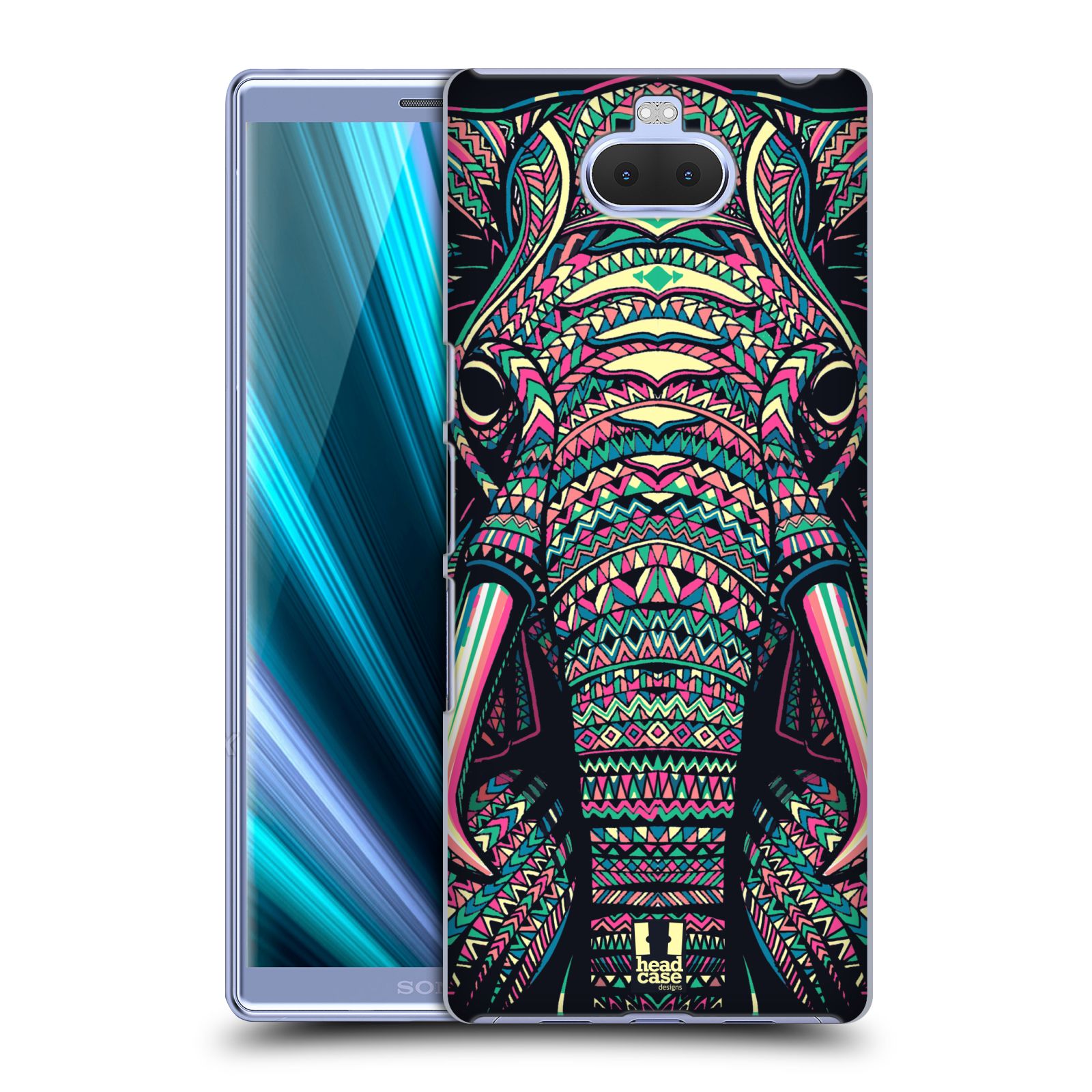Pouzdro na mobil Sony Xperia 10 - Head Case - vzor Aztécký motiv zvíře 2 slon