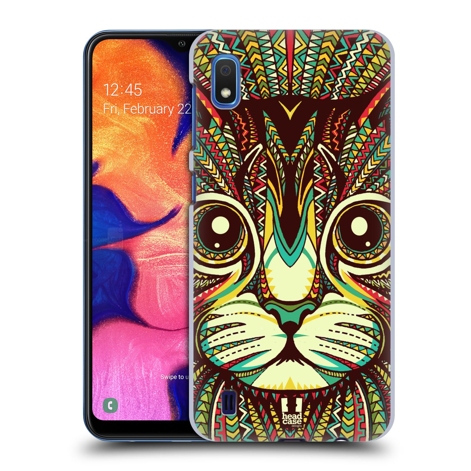 Pouzdro na mobil Samsung Galaxy A10 - HEAD CASE - vzor Aztécký motiv zvíře 2 kotě