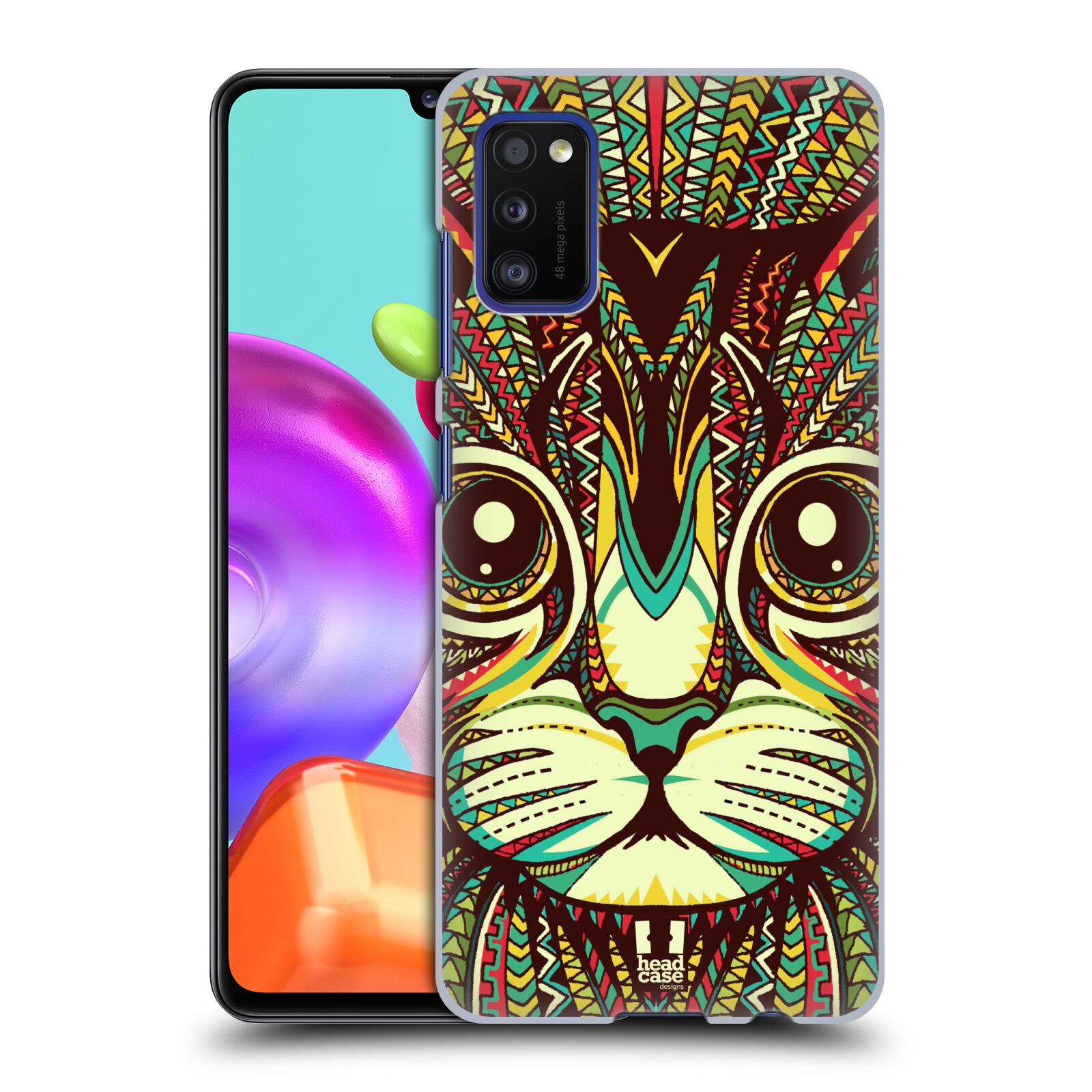 Zadní kryt na mobil Samsung Galaxy A41 vzor Aztécký motiv zvíře 2 kotě